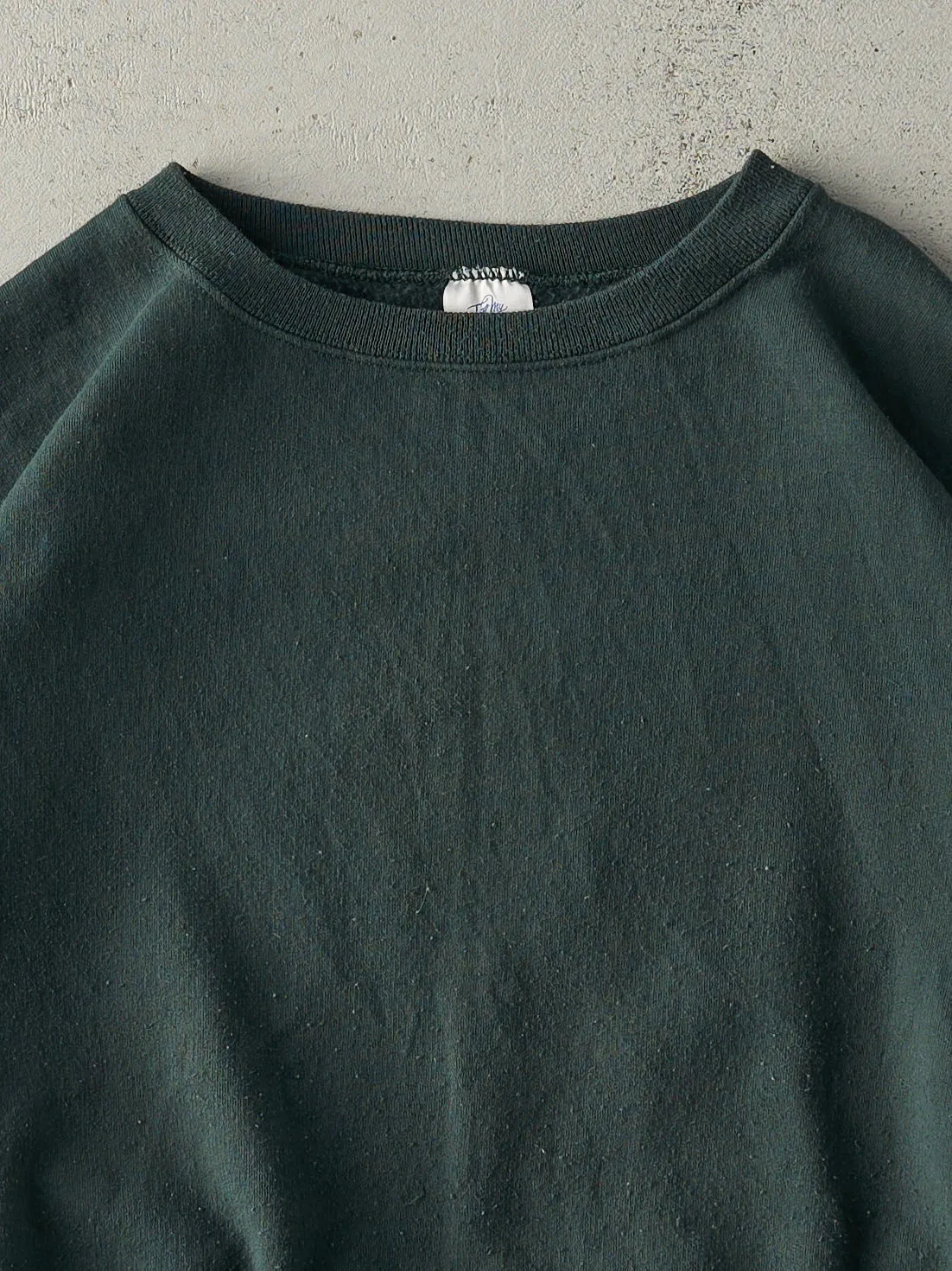 Vintage 90s Forest Green Blank Boxy Crewneck (XL) sold by Rebalance Vintage product image thumbnail 2