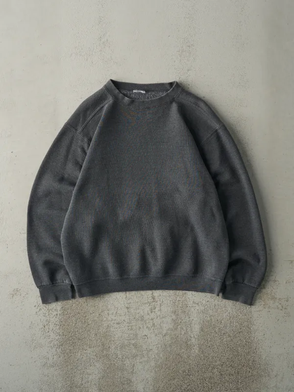Vintage 90s Charcoal Grey Blank Crewneck (M) sold by Rebalance Vintage