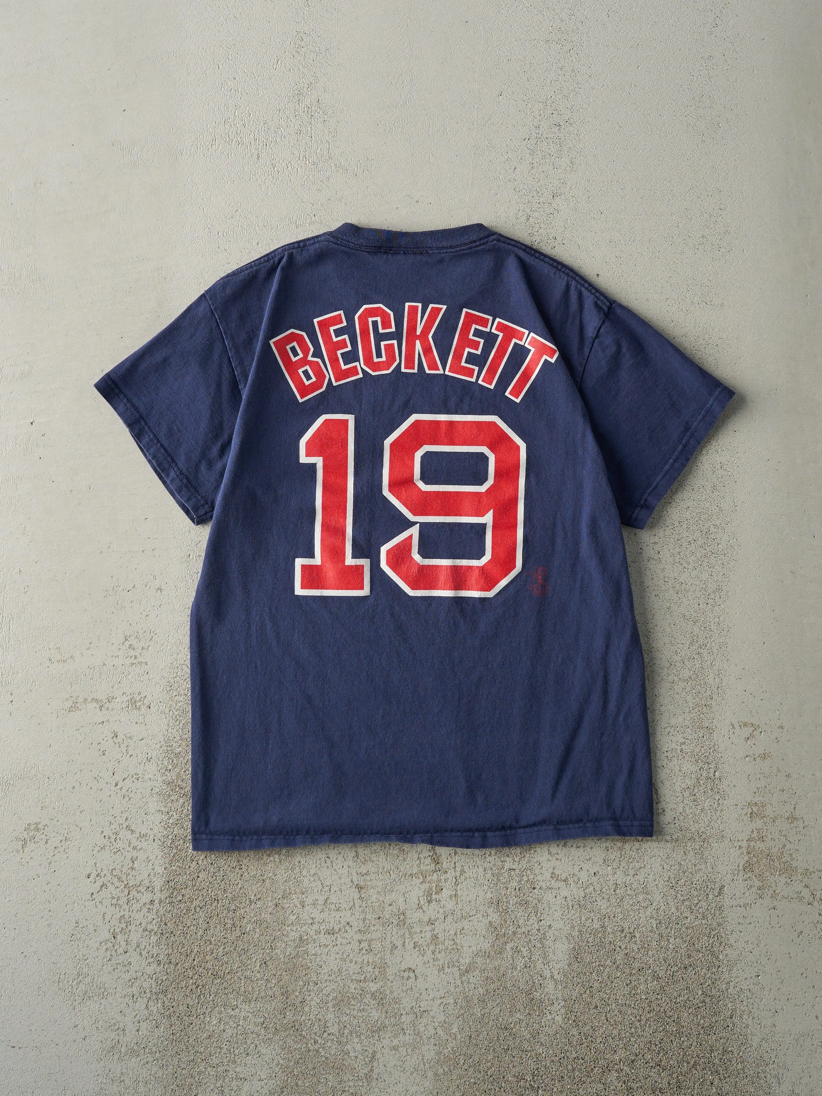 Vintage Y2K Navy Blue Boston Red Sox #19 Josh Beckett Player Tee (S) sold by Rebalance Vintage product image thumbnail 2