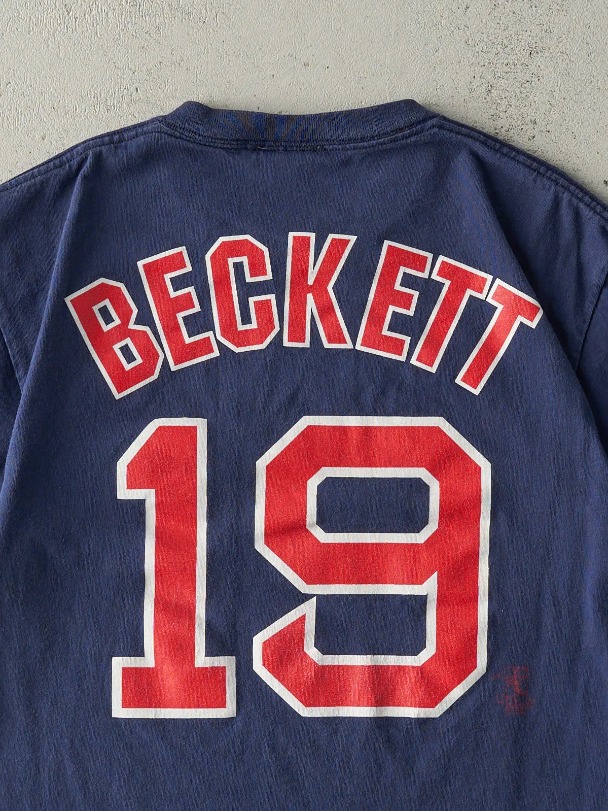 Vintage Y2K Navy Blue Boston Red Sox #19 Josh Beckett Player Tee (S) sold by Rebalance Vintage product image thumbnail 4