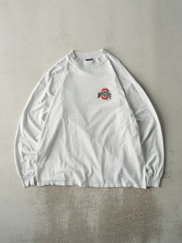 Vintage 90s Heather Grey Ohio State Long Sleeve (L) sold by Rebalance Vintage