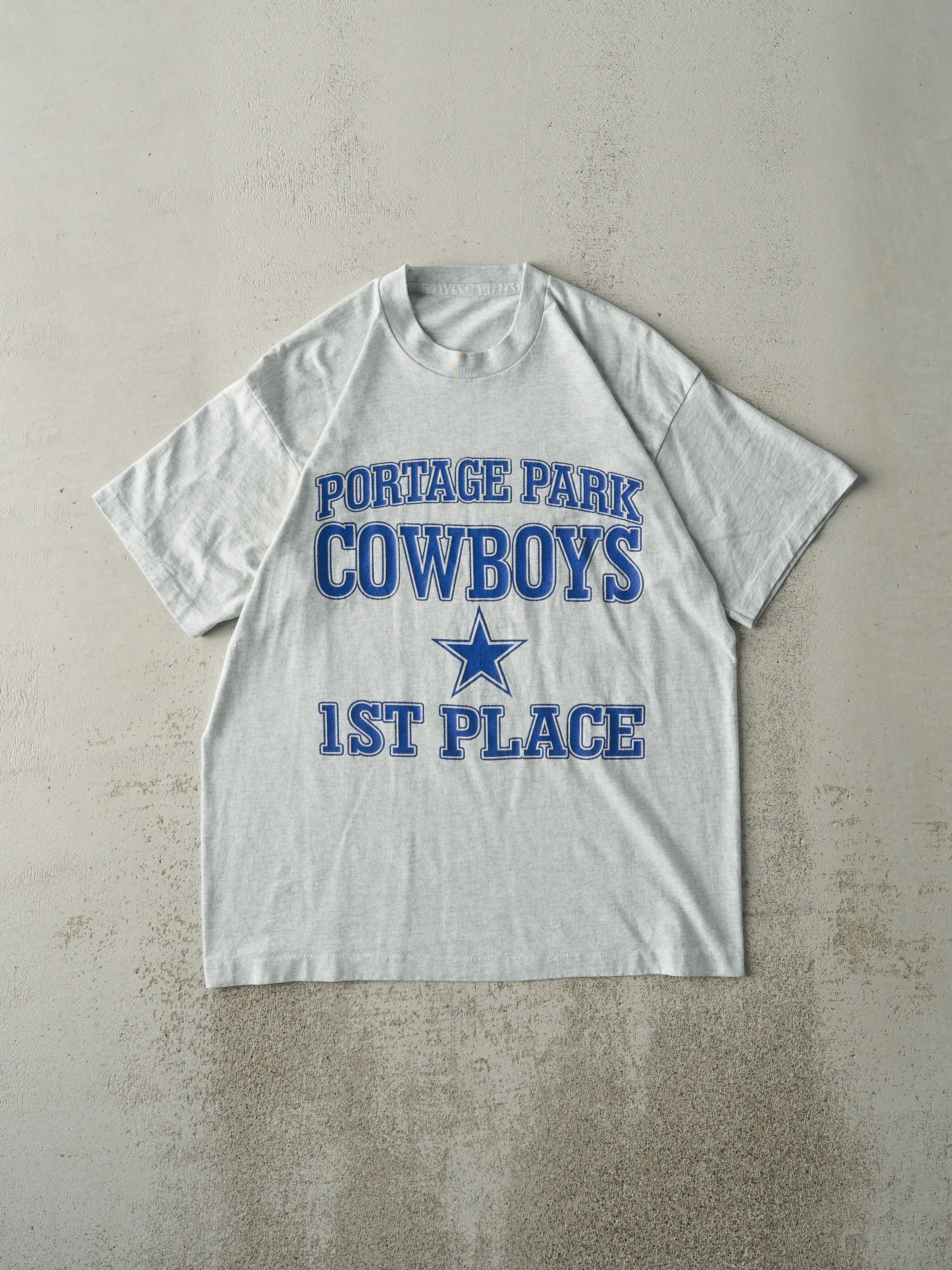 Vintage 90s Grey Portage Park Cowboys Single Stitch Tee (M) sold by Rebalance Vintage