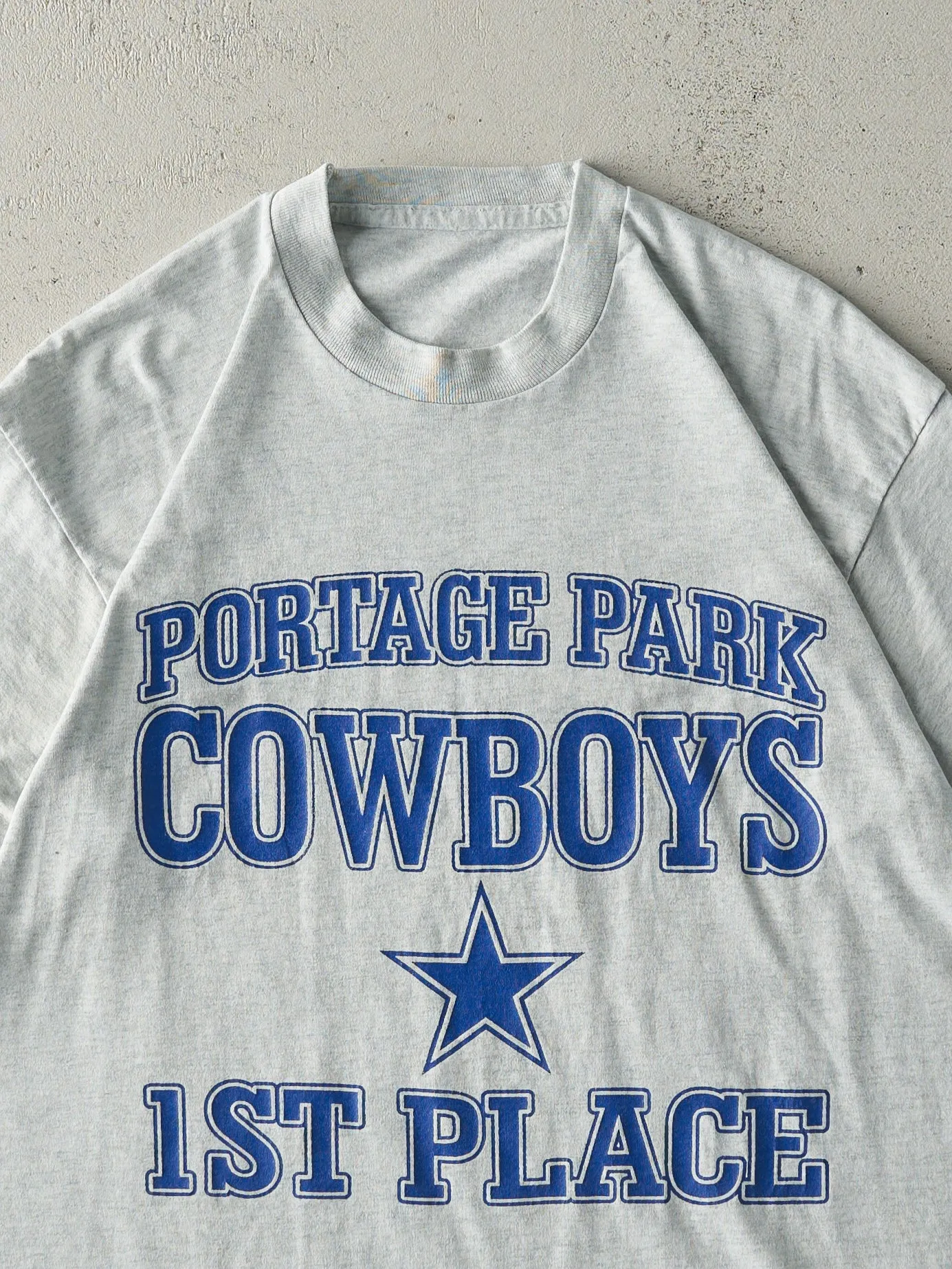 Vintage 90s Grey Portage Park Cowboys Single Stitch Tee (M) sold by Rebalance Vintage product image thumbnail 2