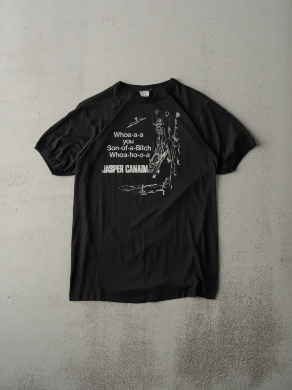 Vintage 80s Black Jasper Canada Ringer Tee (S) sold by Rebalance Vintage