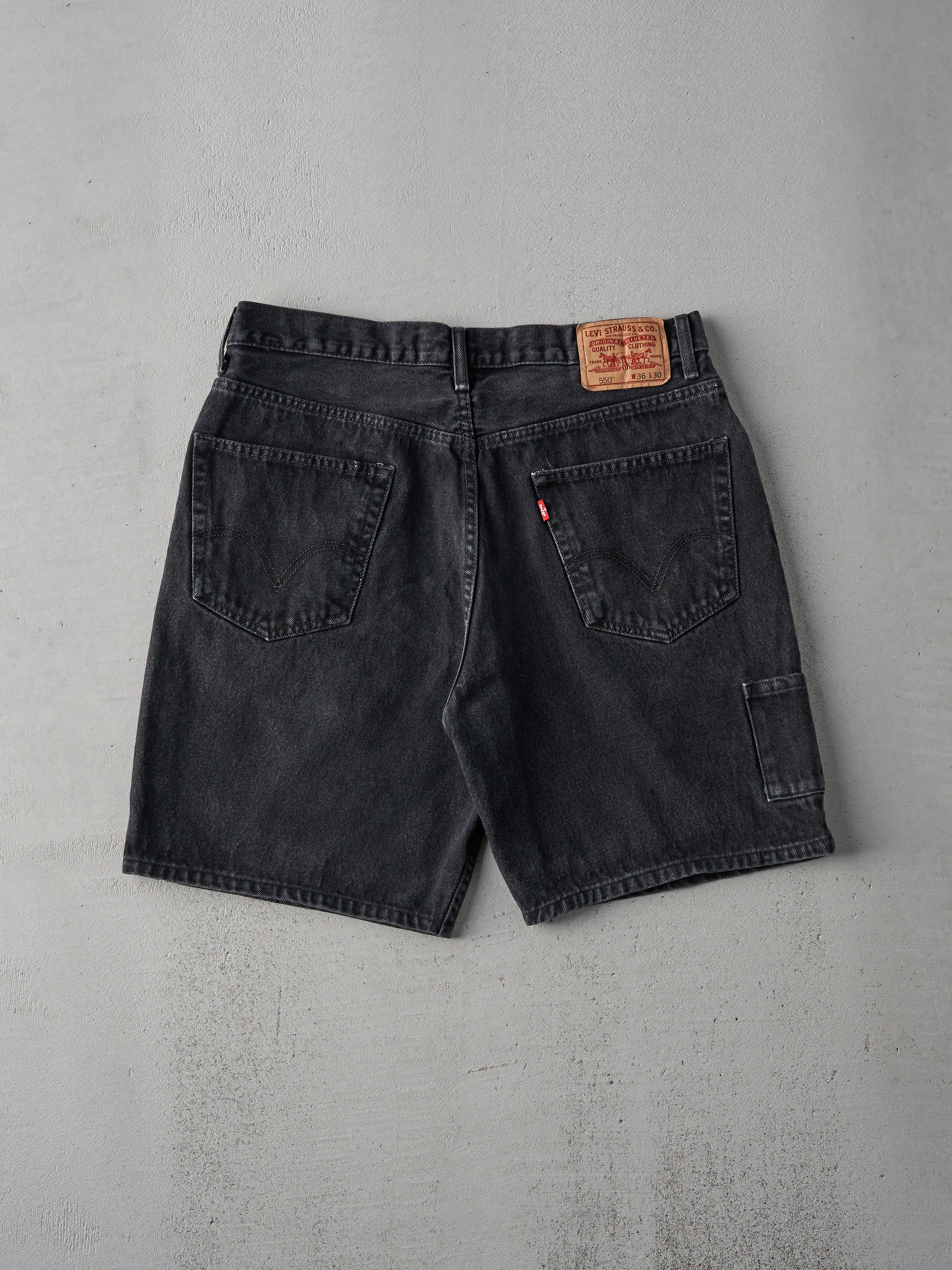 Vintage 90s Black Levi's 550 Shorts (35x8) sold by Rebalance Vintage product image thumbnail 2