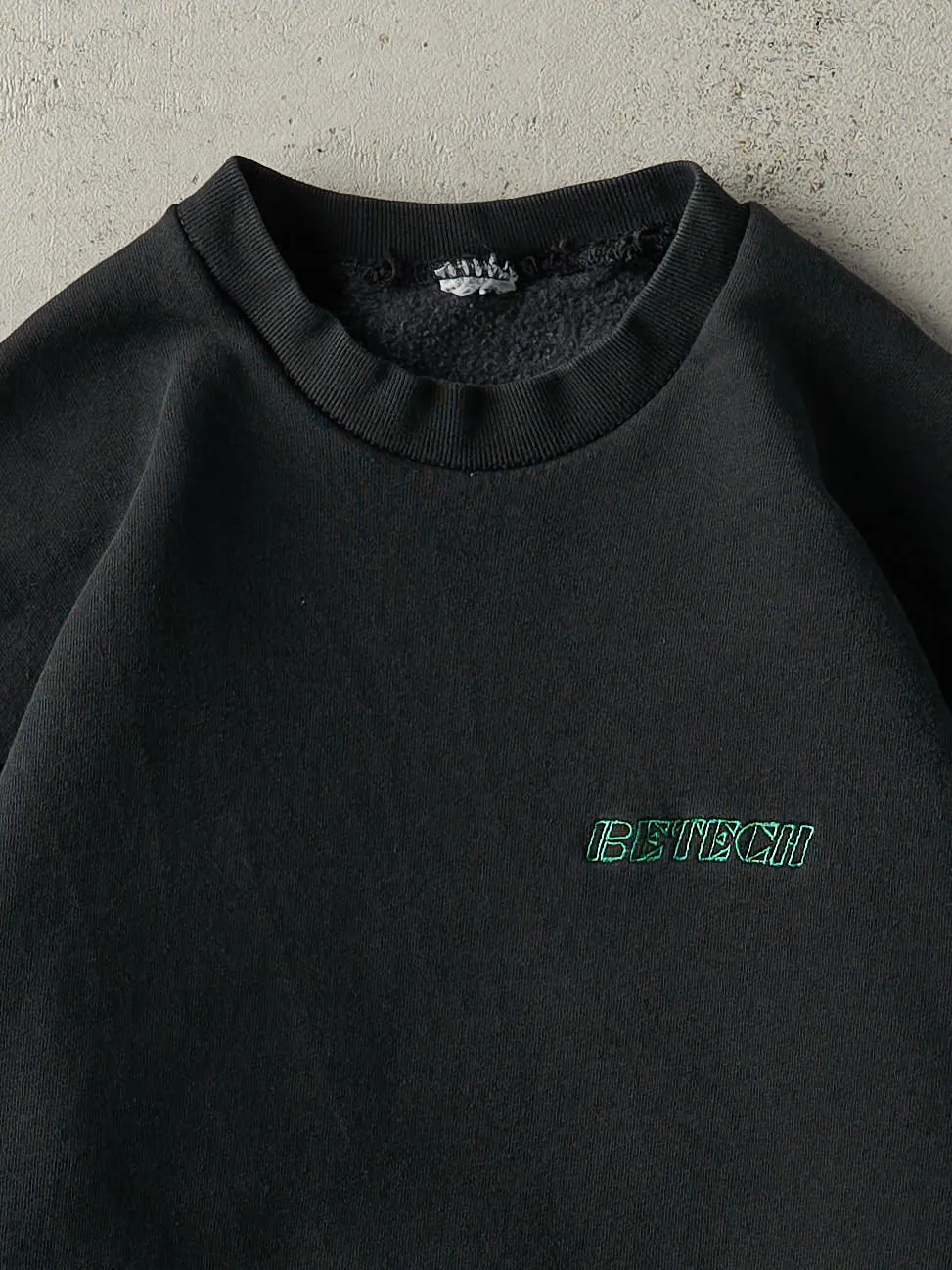 Vintage Y2K Black Embroidered Betech Logo Crewneck (M) sold by Rebalance Vintage product image thumbnail 2