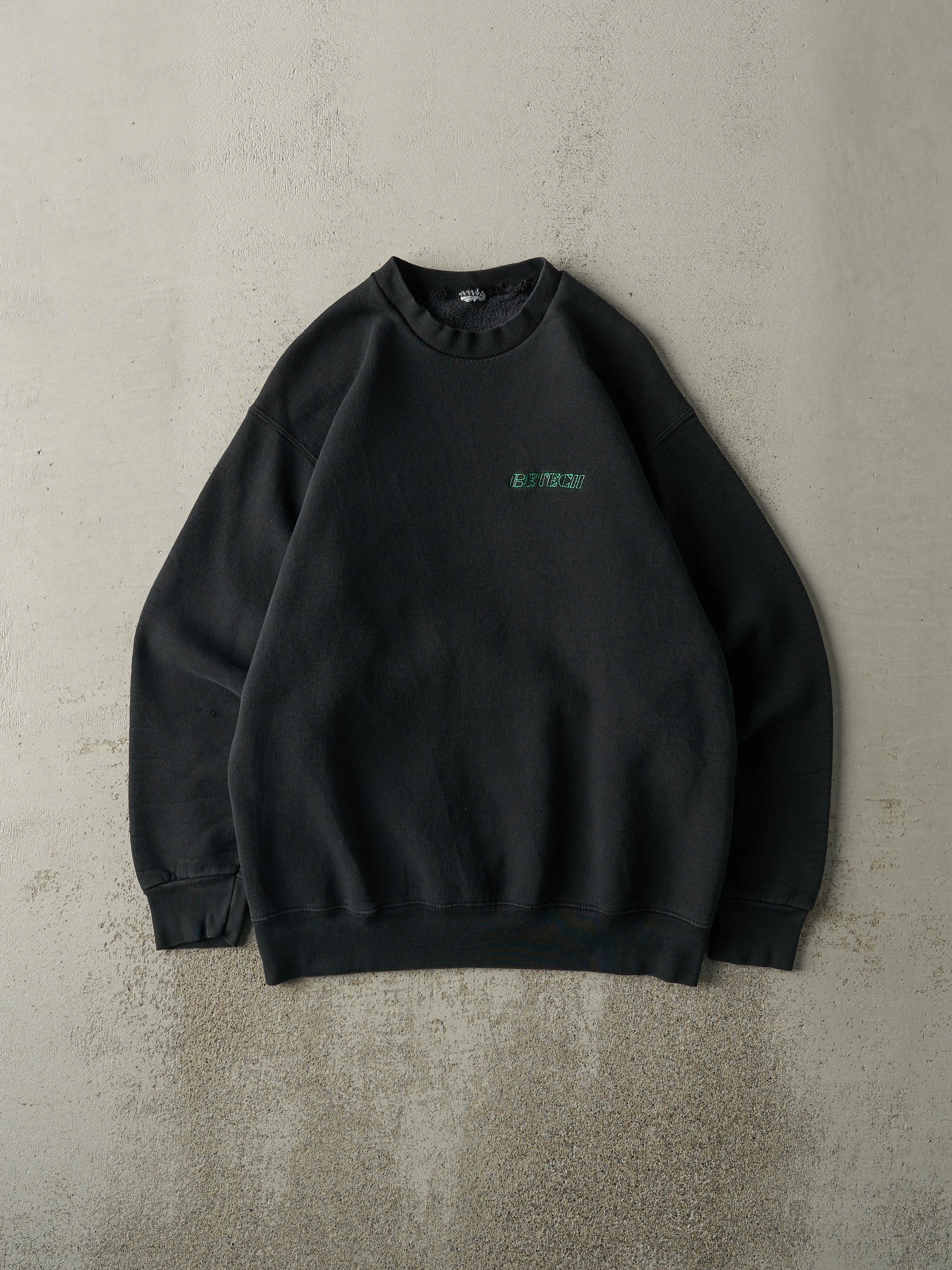 Vintage Y2K Black Embroidered Betech Logo Crewneck (M) sold by Rebalance Vintage