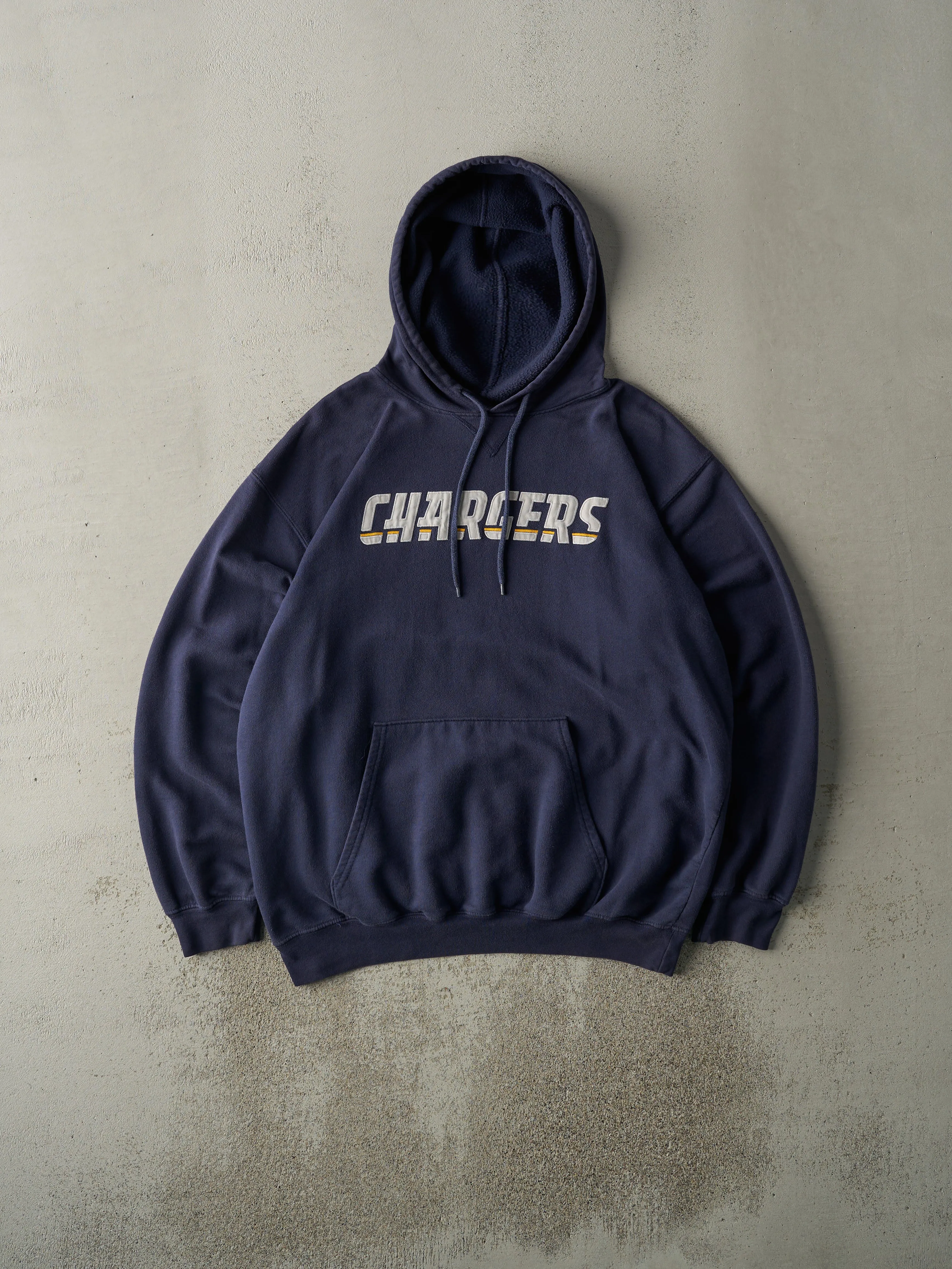 Vintage 90s Navy Blue San Diego Chargers Embroidered Hoodie (L) sold by Rebalance Vintage