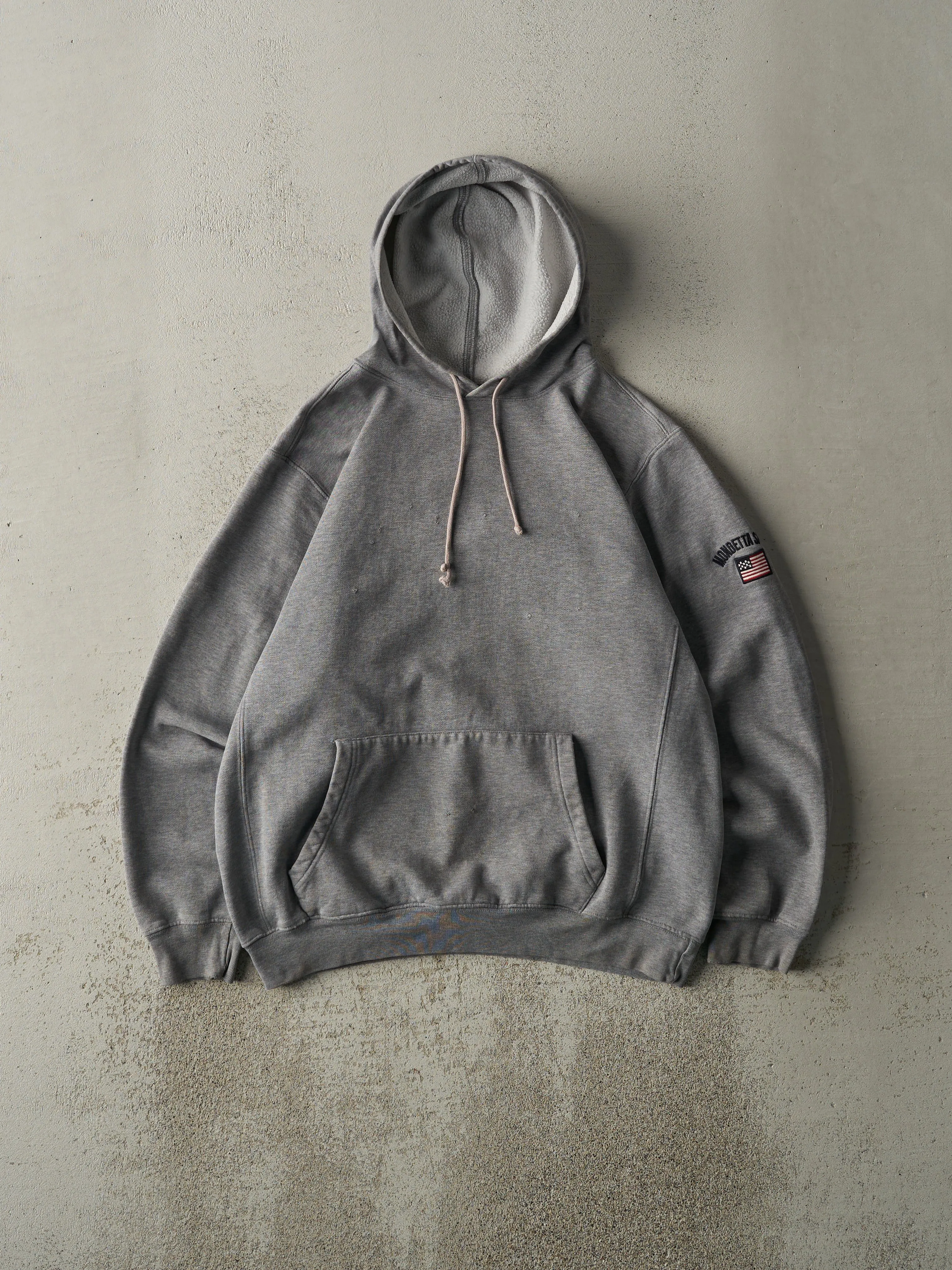 Vintage Y2K Grey Mondetta Sport Embroidered Hoodie (S/M) sold by Rebalance Vintage