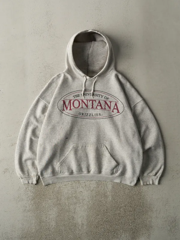 Vintage 90s Heather Grey University of Montana Grizzlies Boxy Hoodie (L) sold by Rebalance Vintage