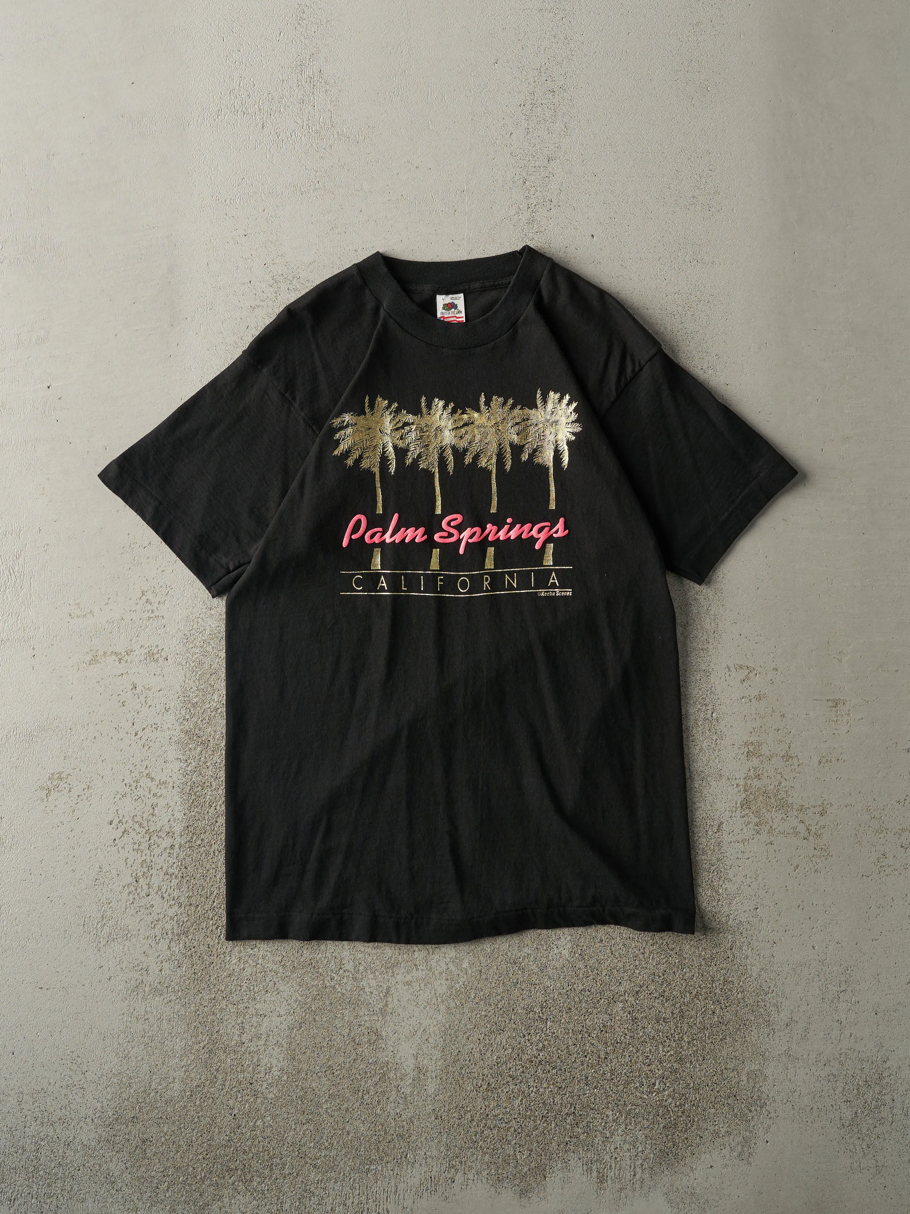 Vintage 80s Black Palm Springs California Single Stitch Tee (M/L) sold by Rebalance Vintage