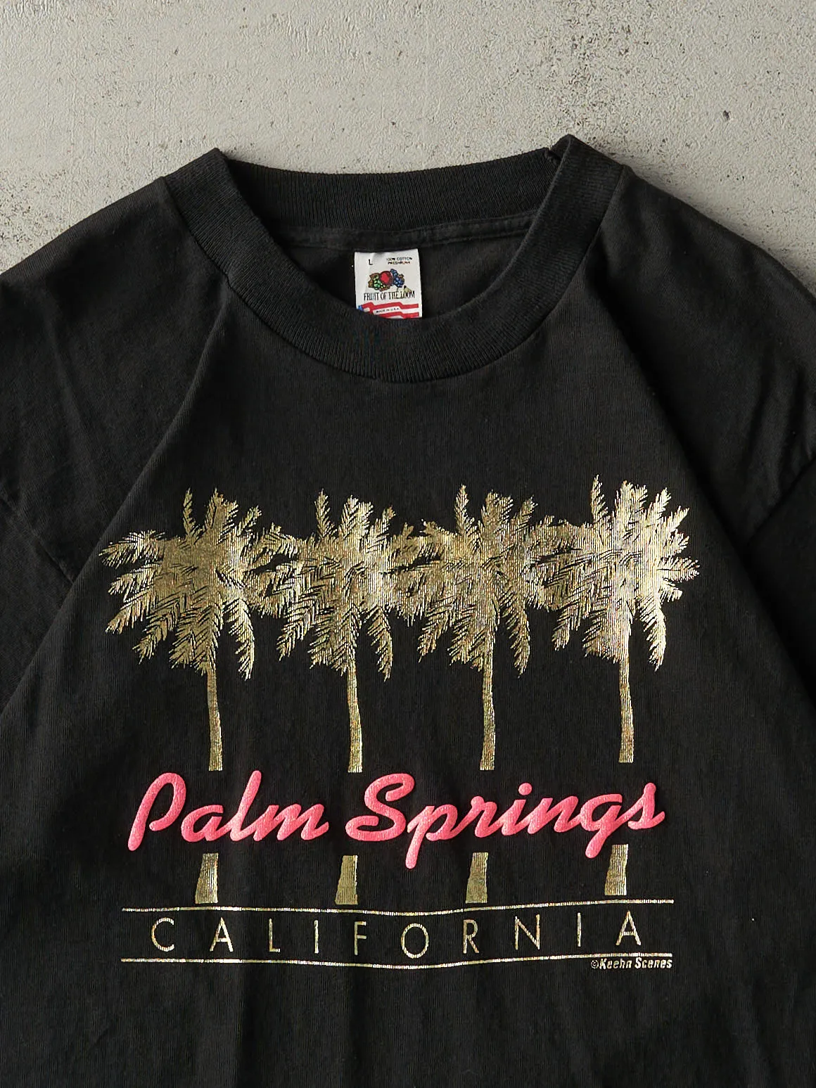 Vintage 80s Black Palm Springs California Single Stitch Tee (M/L) sold by Rebalance Vintage product image thumbnail 2