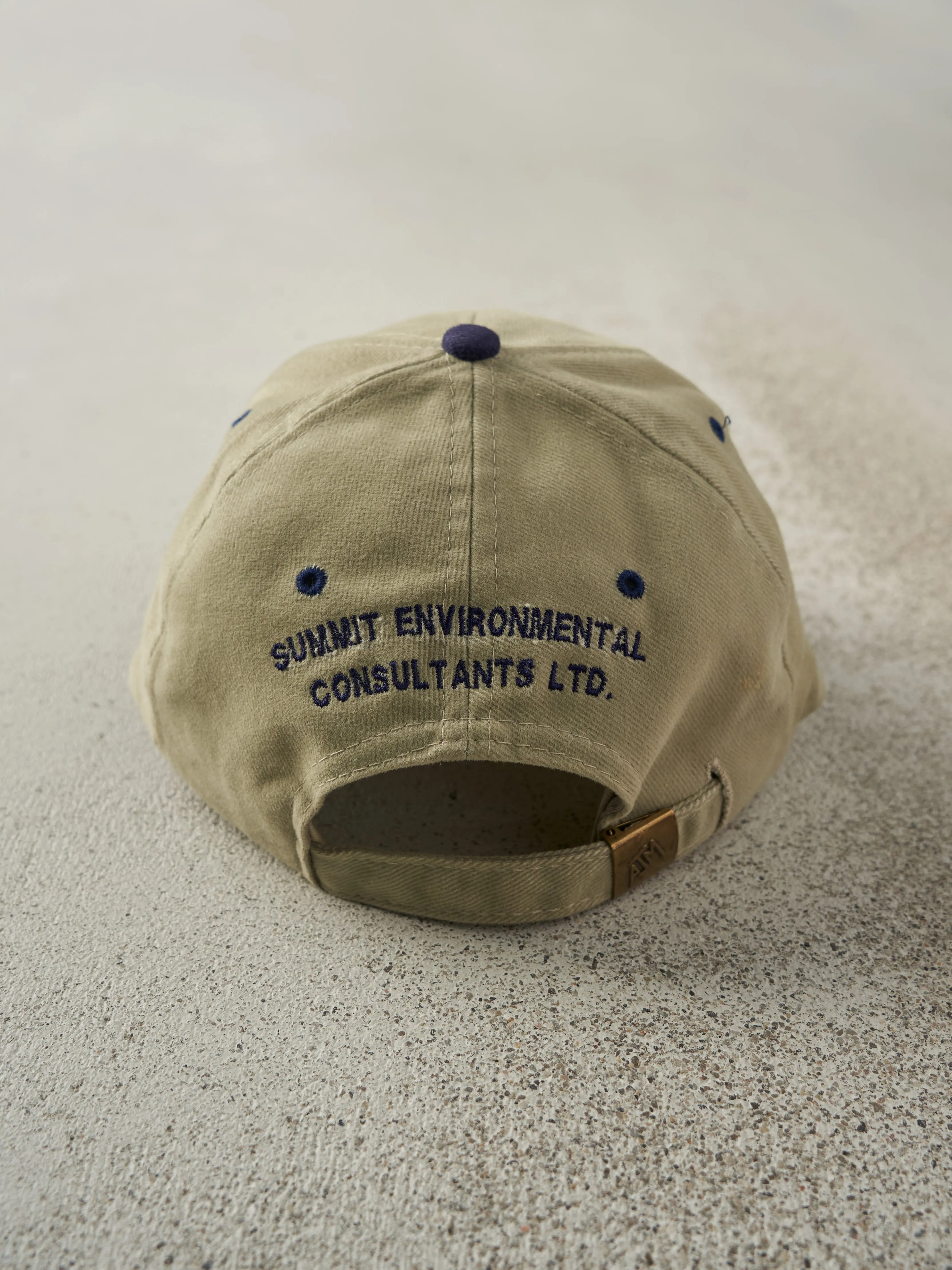 Vintage 90s Beige & Blue Embroidered Summit Environmental Strap Back Hat sold by Rebalance Vintage product image thumbnail 3