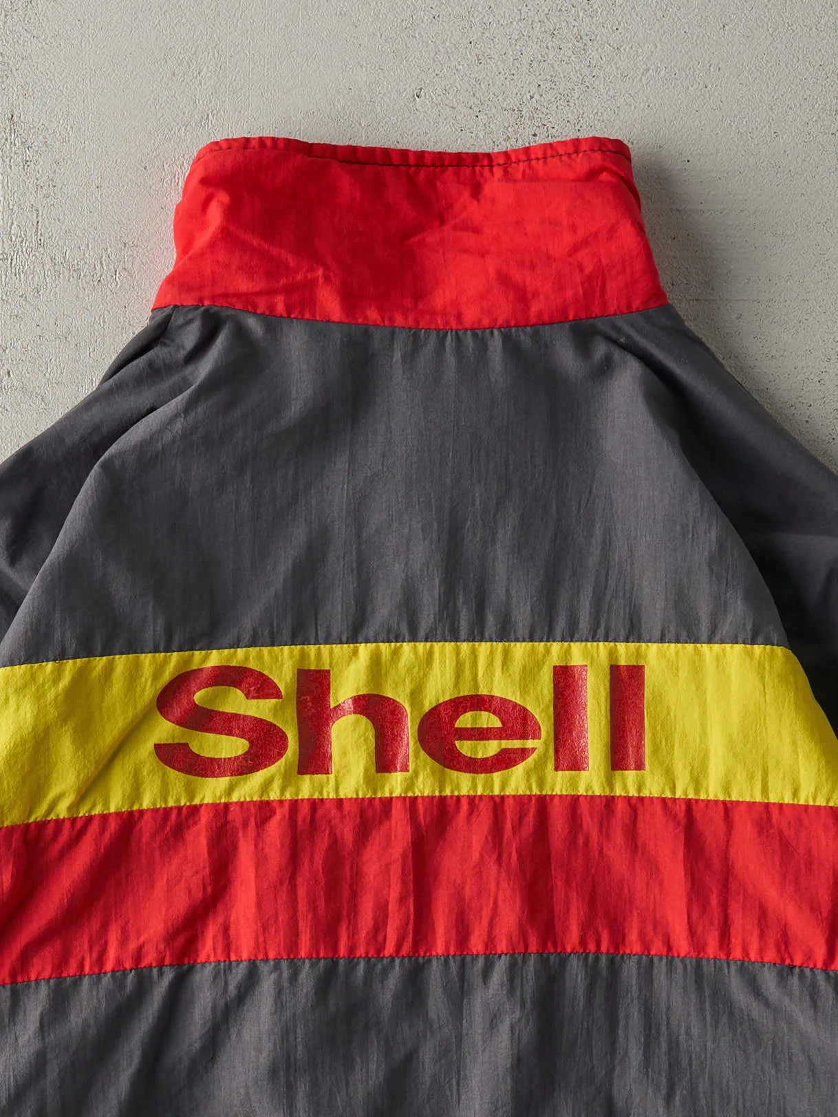Vintage 90s Grey, Red & Yellow Shell Racing Jacket (XXL) sold by Rebalance Vintage product image thumbnail 4