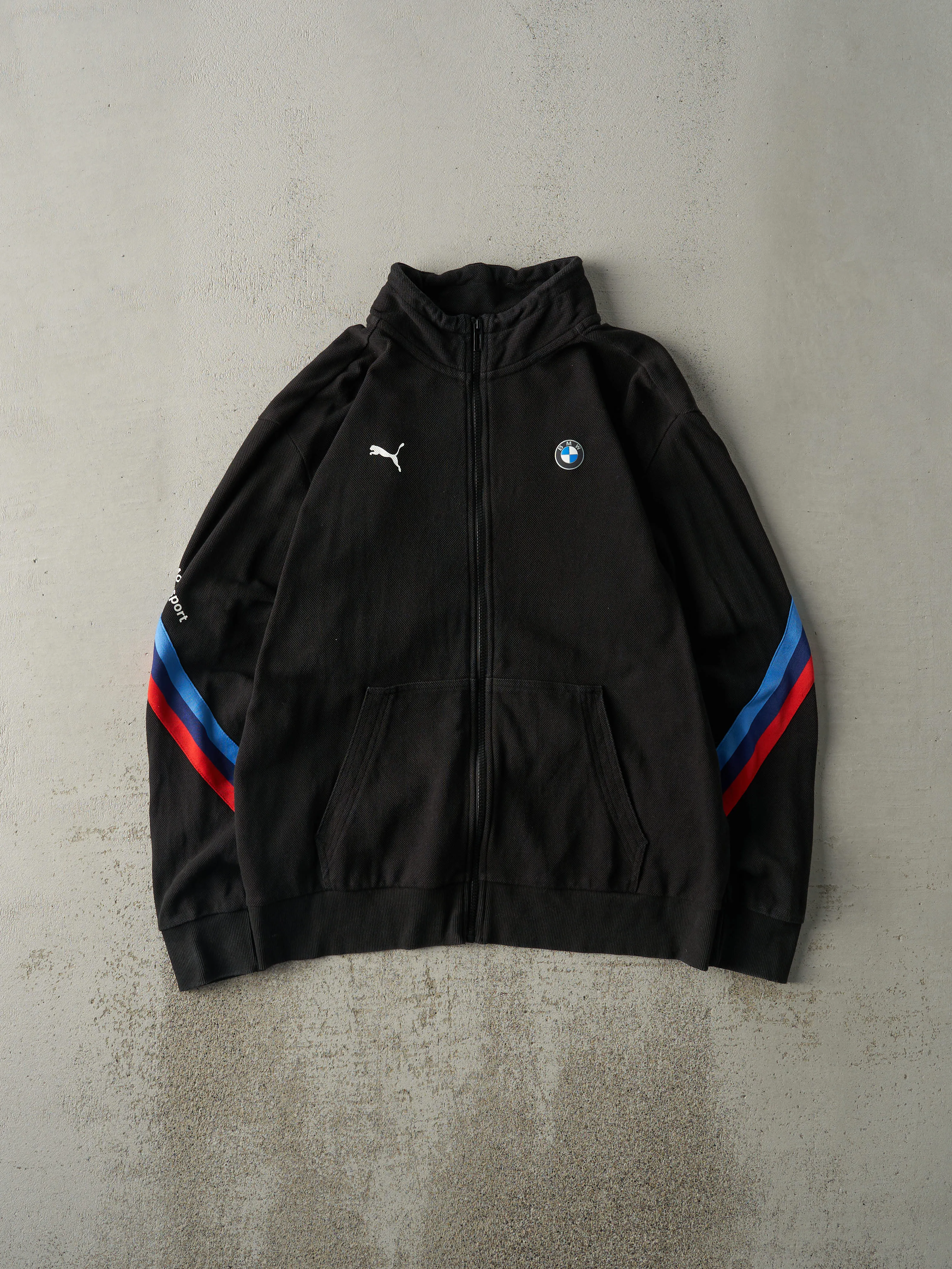 Vintage Y2K Black BMW M Series Zip Up Sweatshirt (M/L) sold by Rebalance Vintage