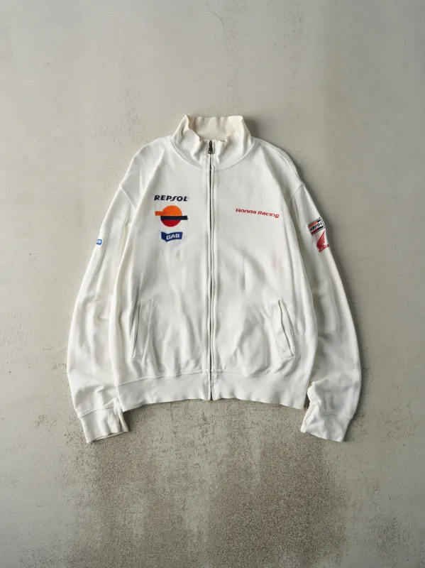 Vintage Y2K White Honda Racing Gas Zip Up Sweatshirt (L) sold by Rebalance Vintage