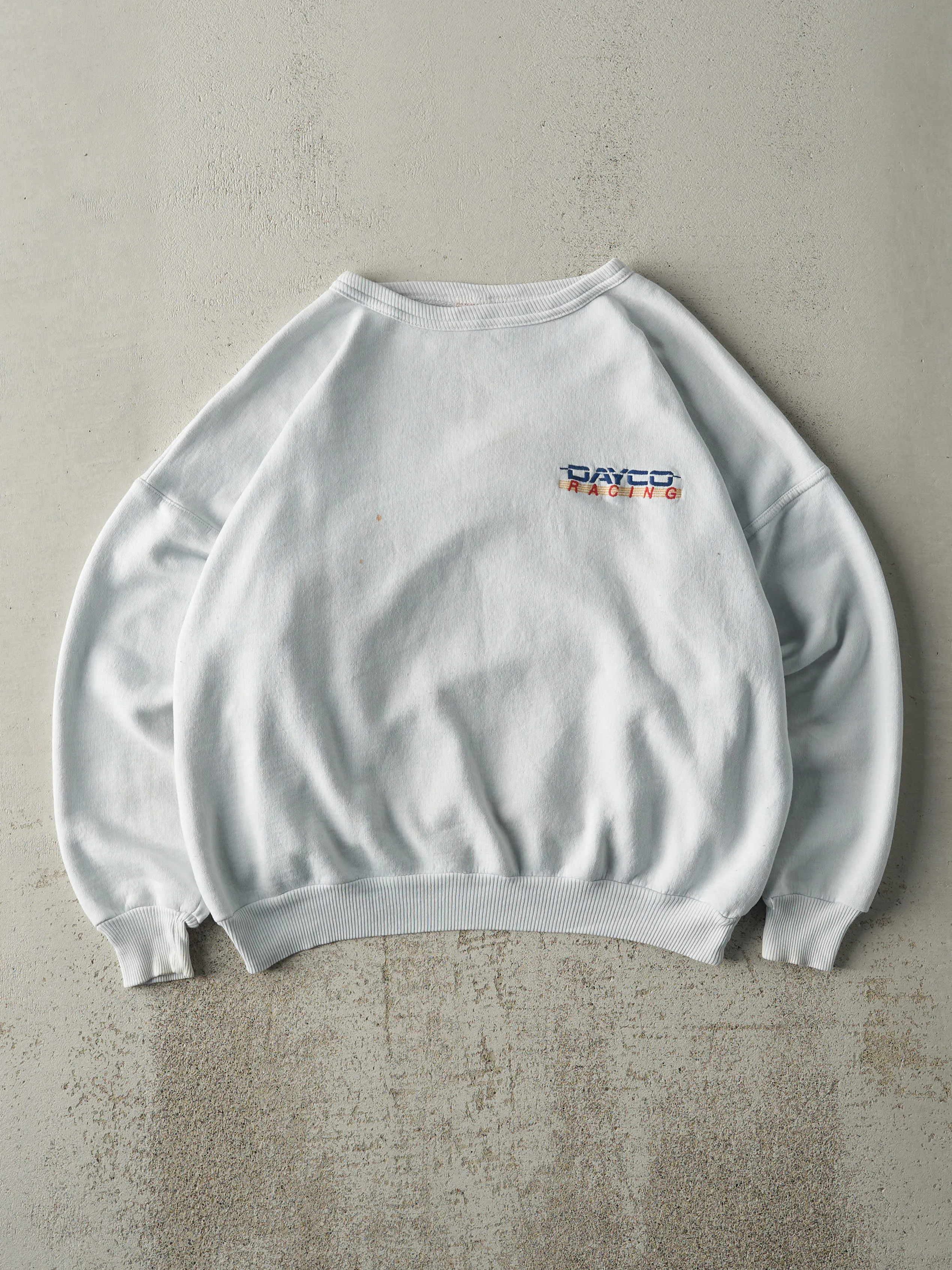 Vintage Y2K White Dayco Racing Boxy Crewneck (M/L) sold by Rebalance Vintage