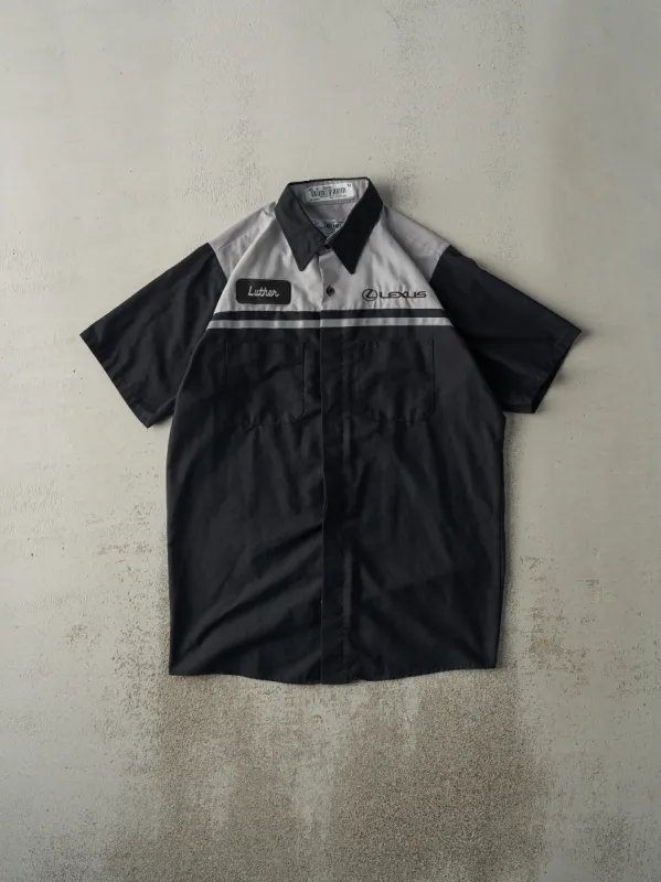 Vintage Y2K Black & Grey Lexus Button Up Mechanic Tee (M/L) sold by Rebalance Vintage
