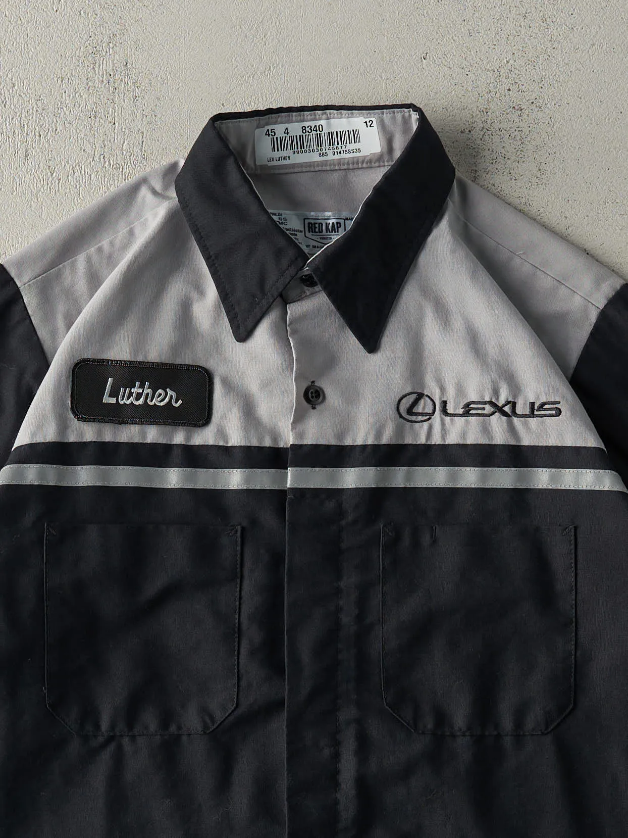 Vintage Y2K Black & Grey Lexus Button Up Mechanic Tee (M/L) sold by Rebalance Vintage product image thumbnail 3