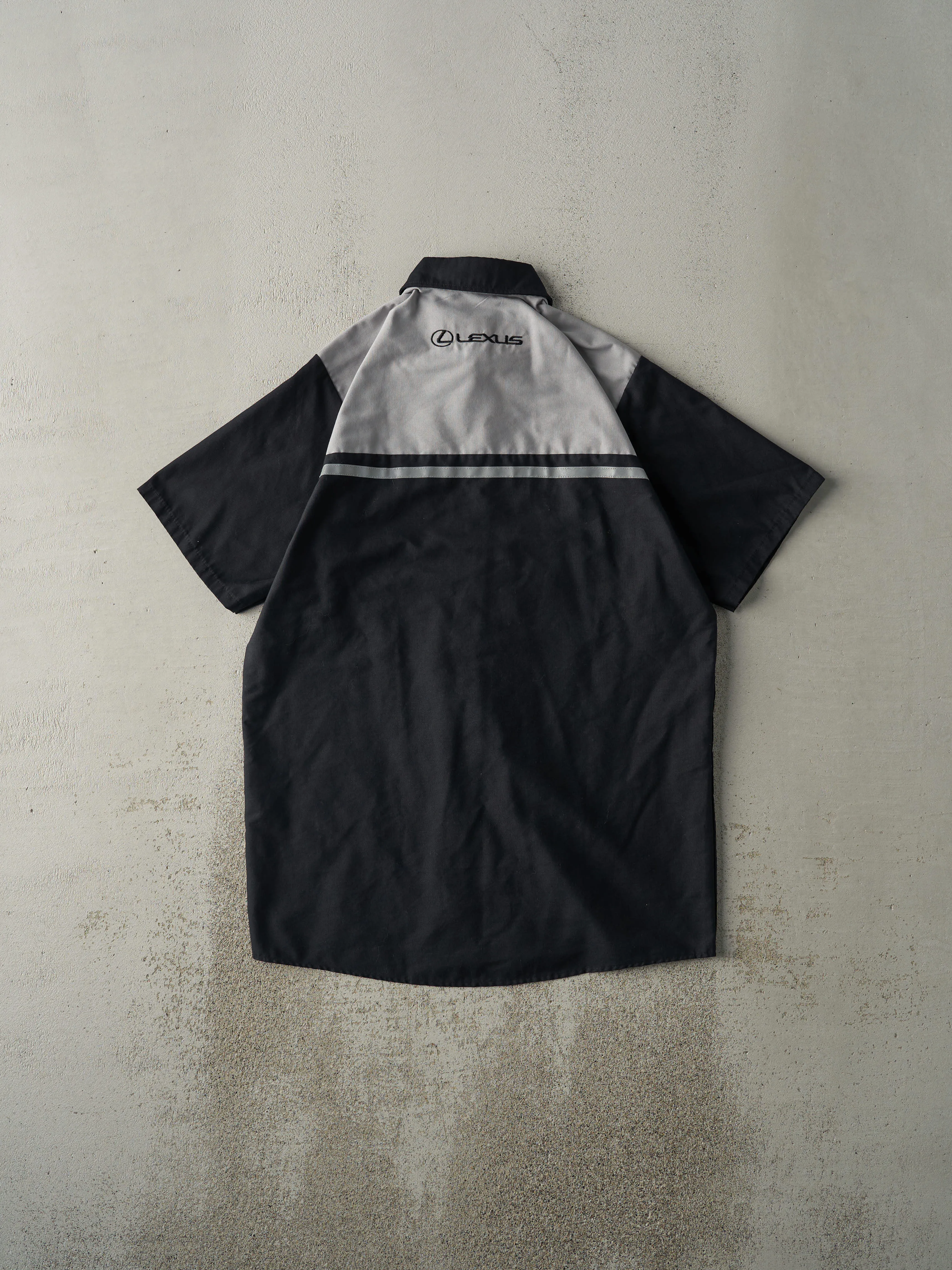 Vintage Y2K Black & Grey Lexus Button Up Mechanic Tee (M/L) sold by Rebalance Vintage product image thumbnail 2