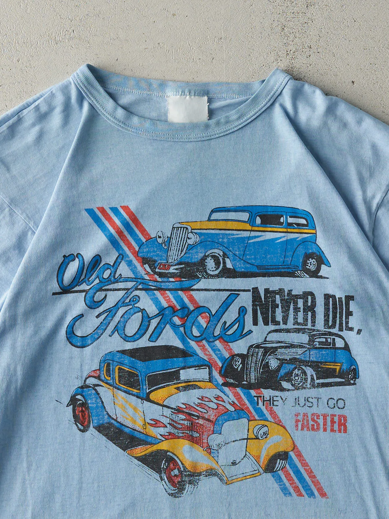 Vintage 80s Blue "Old Ford's Never Die" Tee (M) sold by Rebalance Vintage product image thumbnail 2
