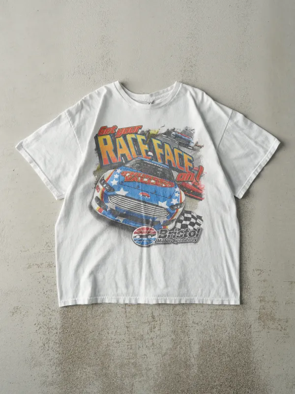 14' White Bristol Motors Speedway Racing Tee (M/L) sold by Rebalance Vintage