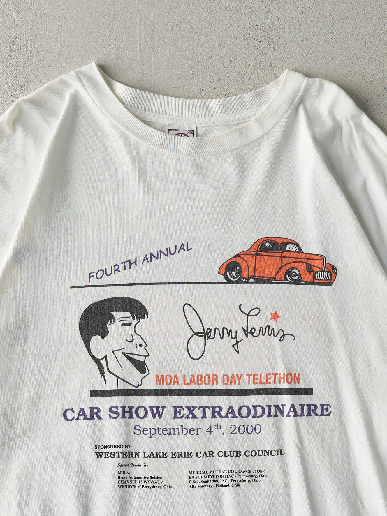Vintage 00' White Car Show Extraodinaire Tee (XL) sold by Rebalance Vintage product image thumbnail 3
