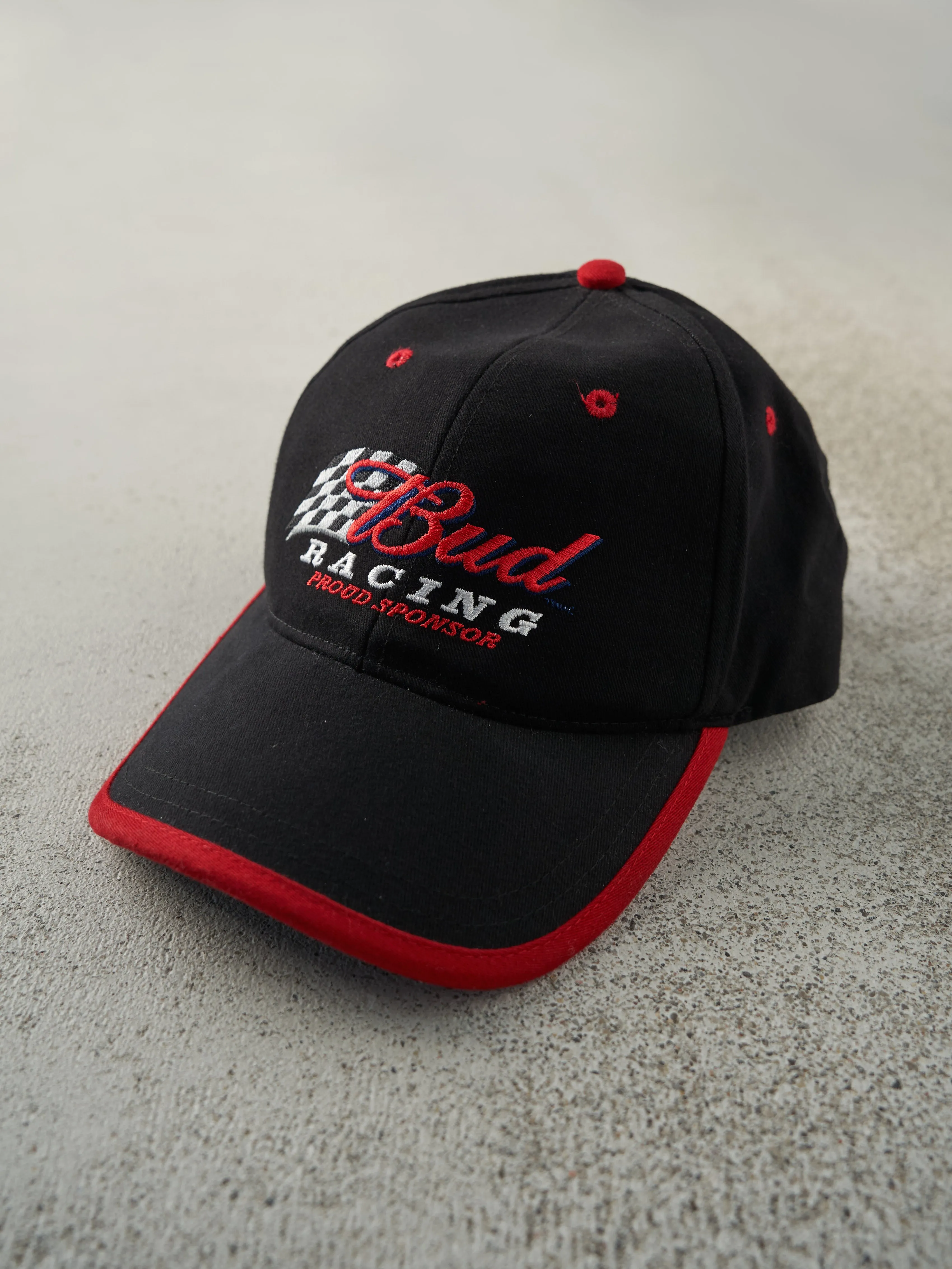 Vintage Y2K Black Bud Racing Embroidered Velcro Back Hat sold by Rebalance Vintage product image thumbnail 2