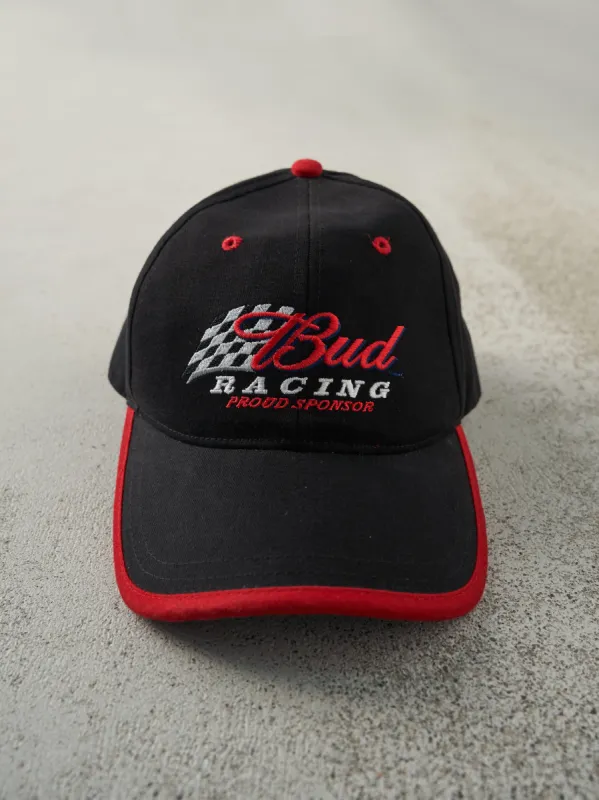Vintage Y2K Black Bud Racing Embroidered Velcro Back Hat sold by Rebalance Vintage