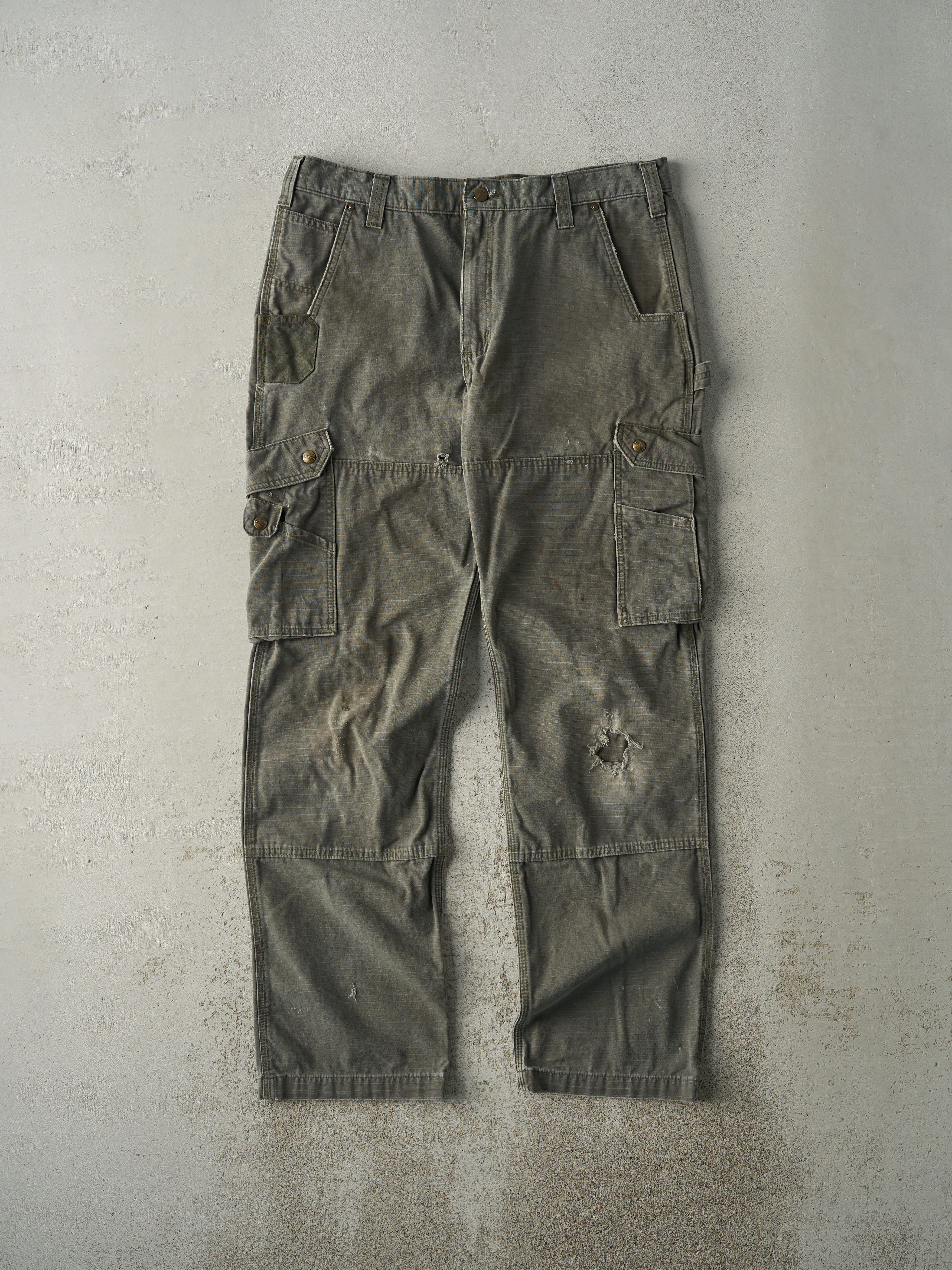 Vintage Y2K Green Carhartt Double Knee Cargo Pants (36.5x33.5) sold by Rebalance Vintage