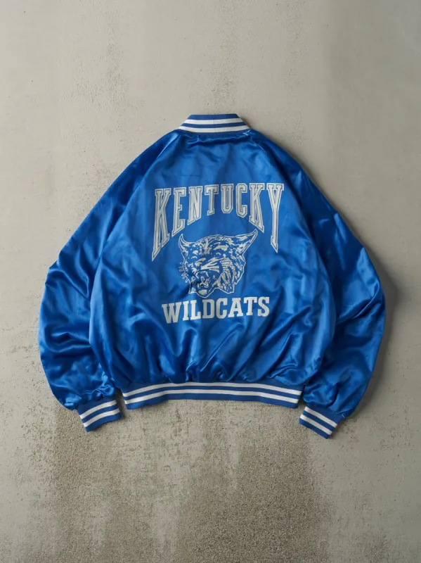 Vintage 80s Blue Kentucky Wildcats Satin Bomber Jacket (L) made by Rebalance Vintage