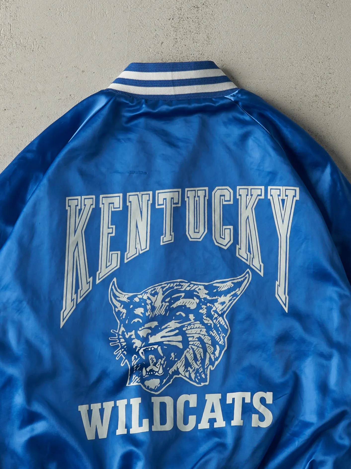 Vintage 80s Blue Kentucky Wildcats Satin Bomber Jacket (L) sold by Rebalance Vintage product image thumbnail 4