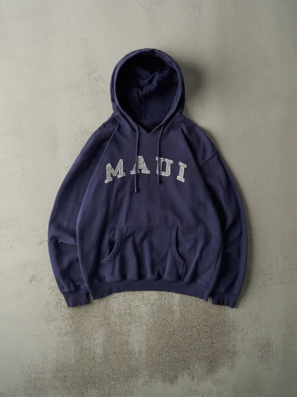 Vintage Y2K Navy Blue Embroidered Maui Hoodie (L) sold by Rebalance Vintage