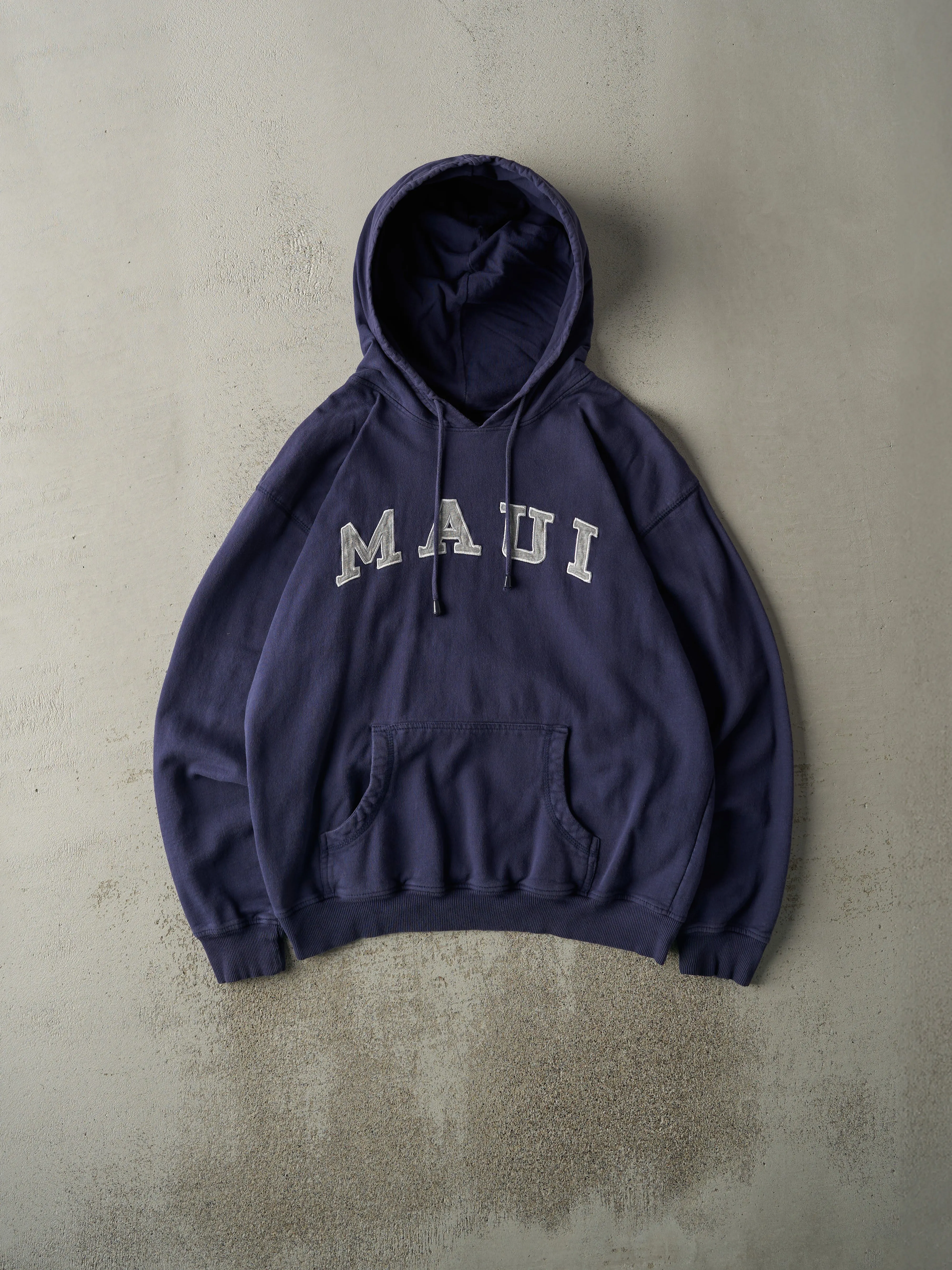 Vintage Y2K Navy Blue Embroidered Maui Hoodie (L) sold by Rebalance Vintage