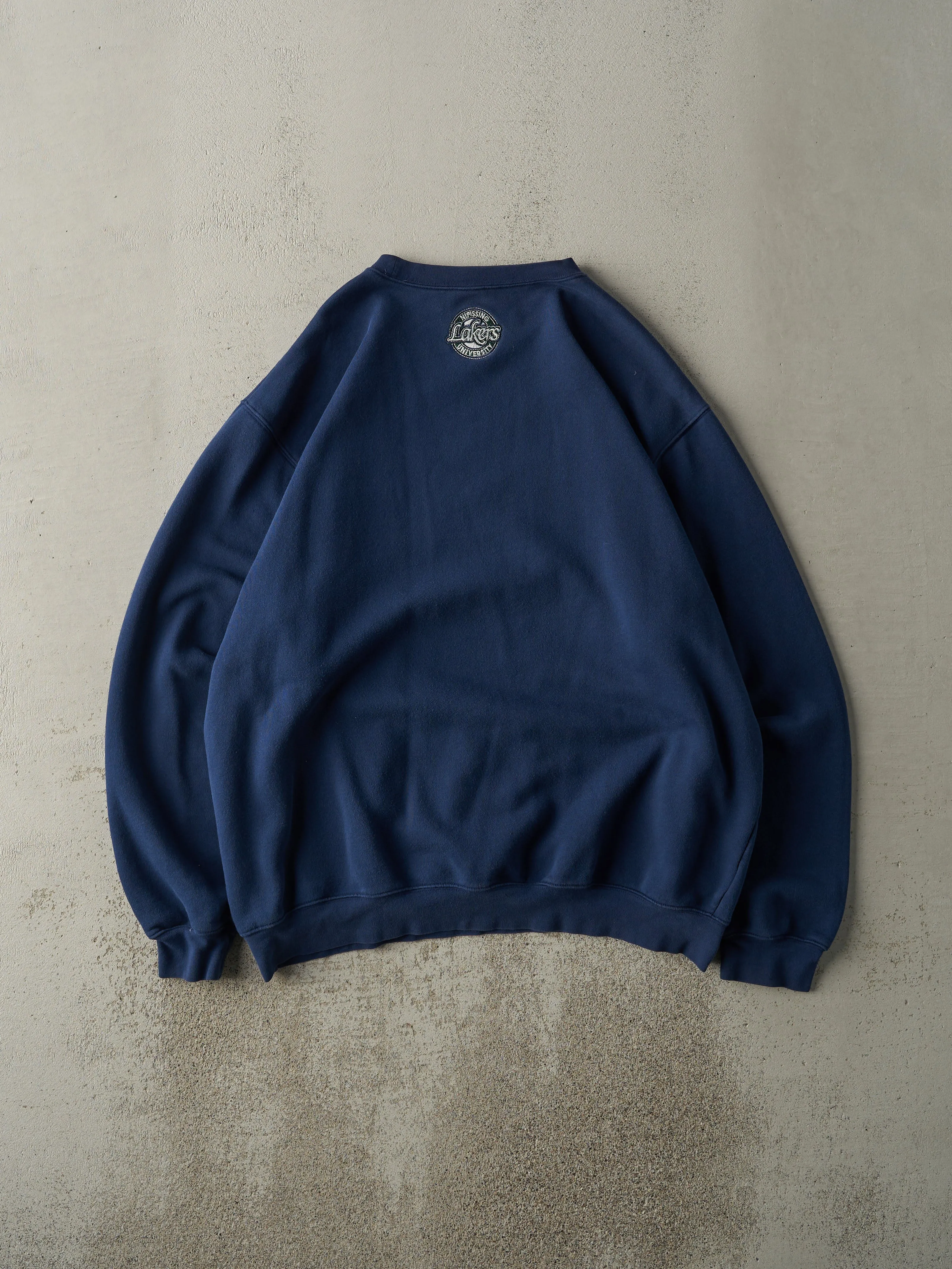 Vintage Y2K Navy Blue Nipissing University Lakers Adidas Crewneck (XL) sold by Rebalance Vintage product image thumbnail 2
