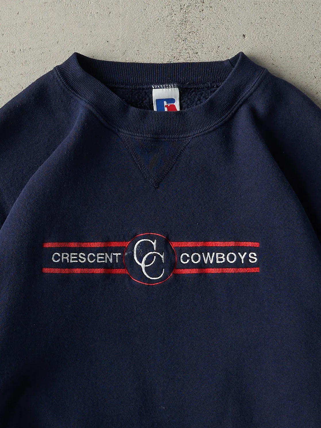 Vintage 90s Navy Blue Crescent Cowboys Russell Athletics Crewneck (L) sold by Rebalance Vintage product image thumbnail 2