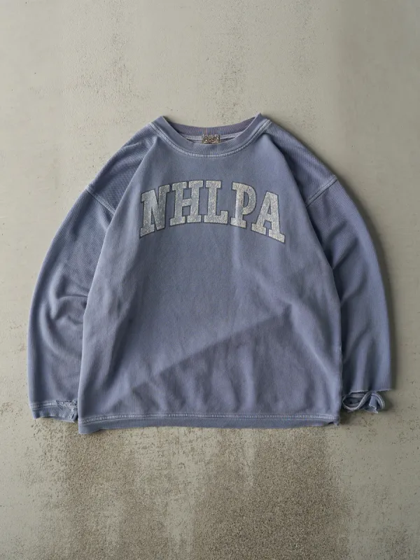 Vintage 90s Washed Blue Roots NHLPA Textured Crewneck (L) sold by Rebalance Vintage
