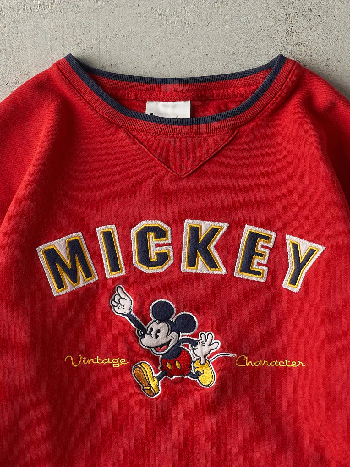Vintage Y2K Red Embroidered Mickey Mouse Crewneck (M) sold by Rebalance Vintage product image thumbnail 3