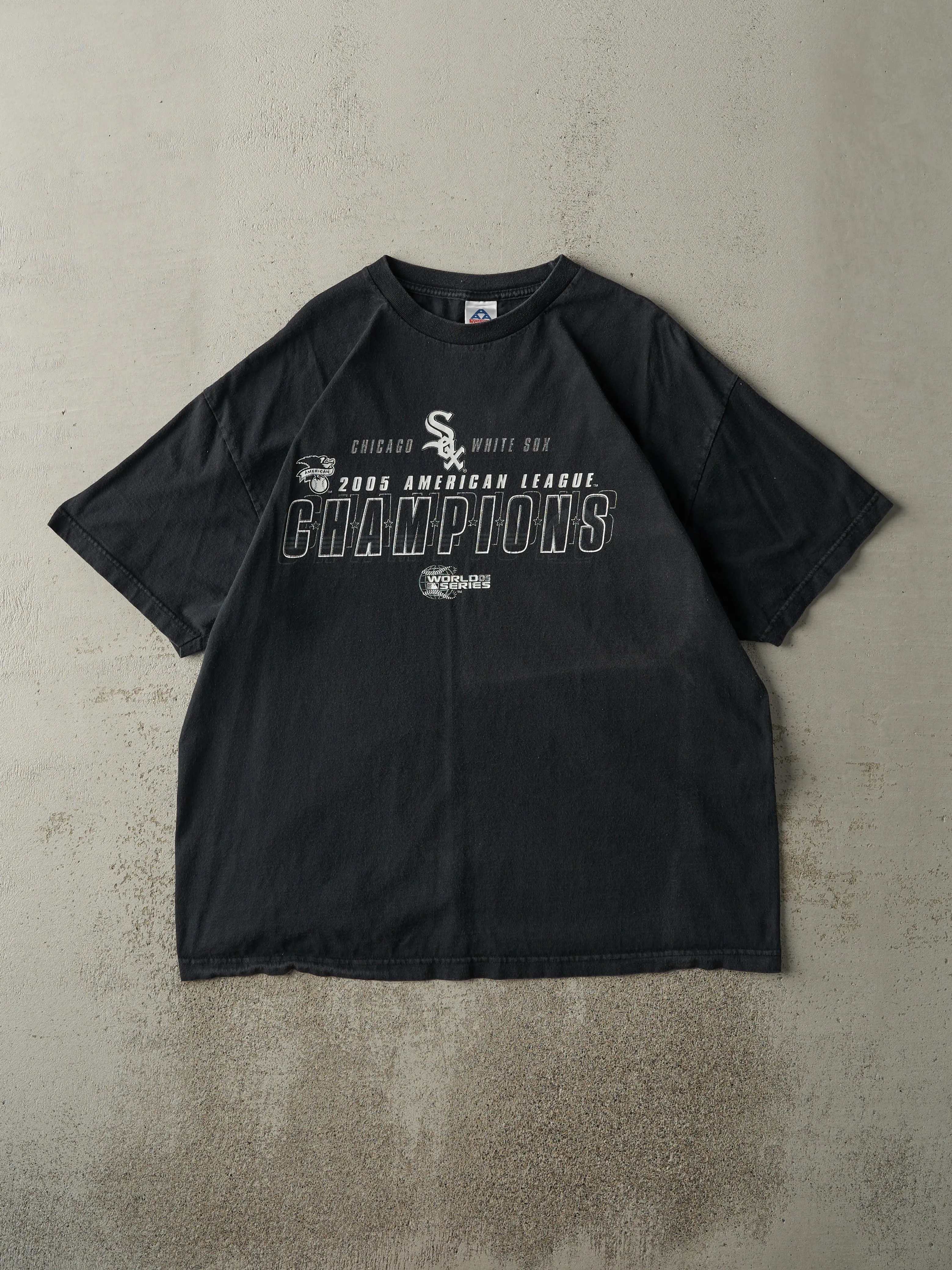 Vintage 05' Black Chicago White Sox American League Champions Tee (L) sold by Rebalance Vintage