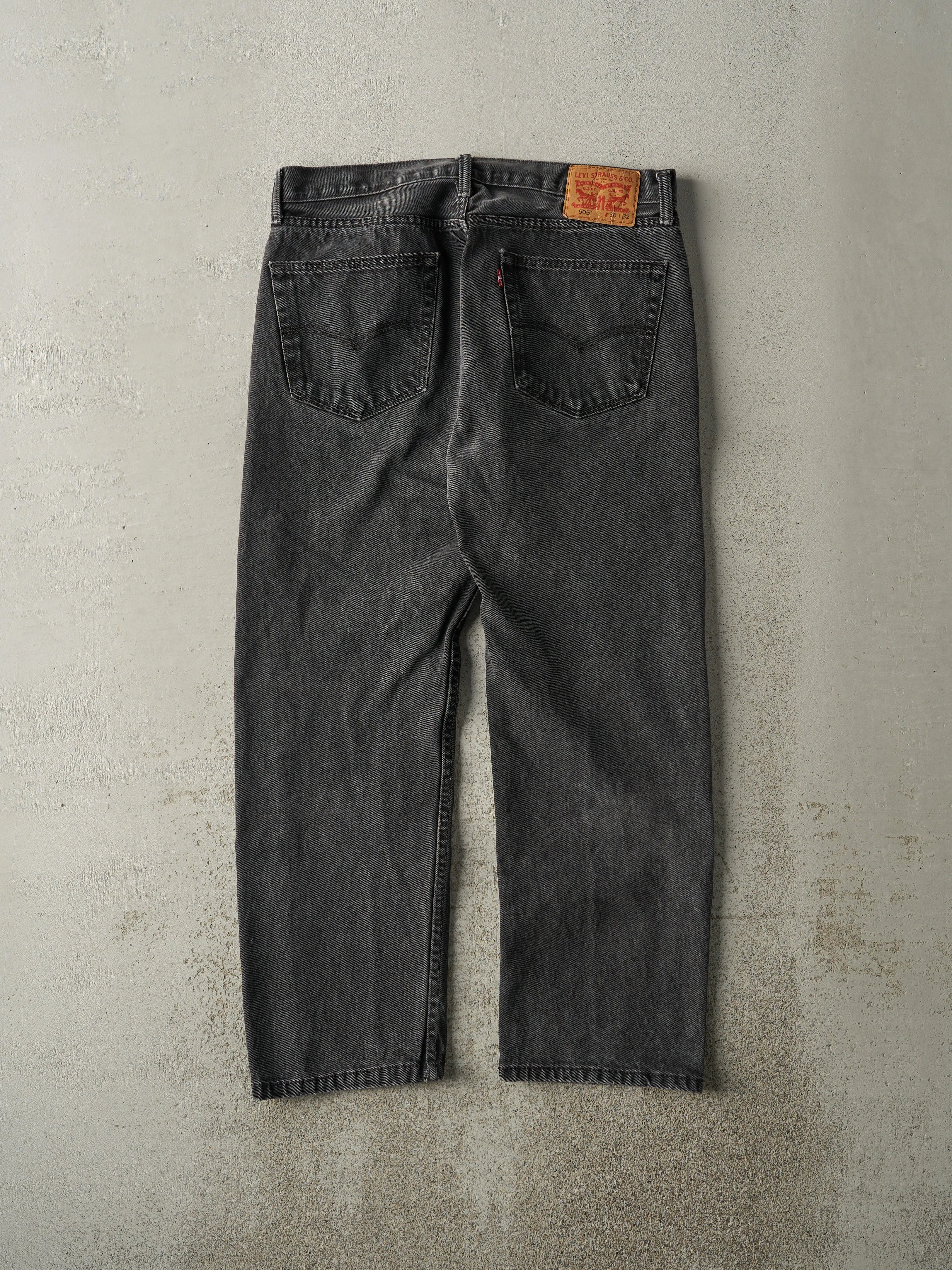 Vintage Y2K Faded Black Levi's 505 Denim Pants (35.5x29) sold by Rebalance Vintage product image thumbnail 3
