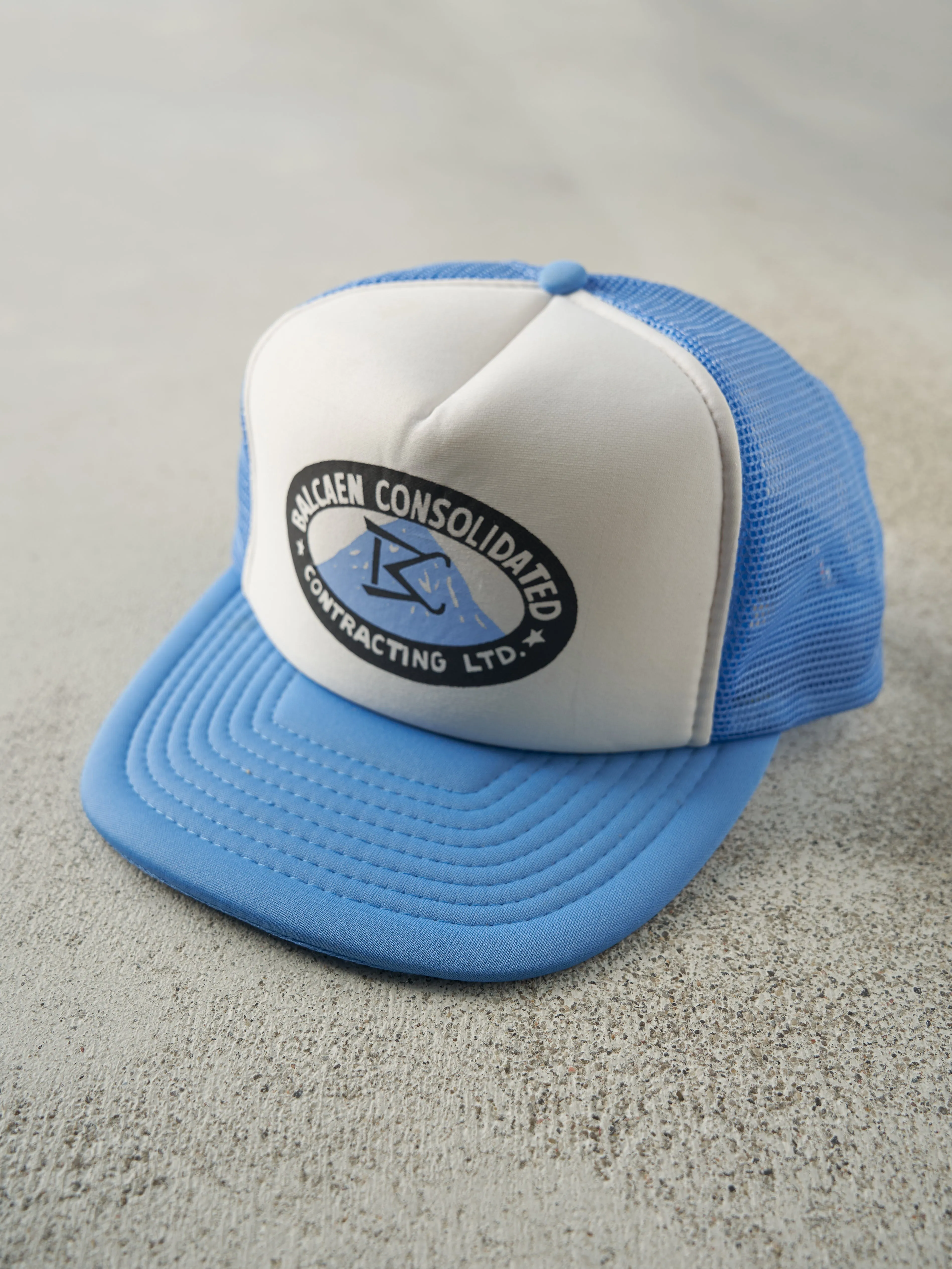 Vintage 80s Blue & White Balcaen Consolidated Foam Trucker Hat sold by Rebalance Vintage product image thumbnail 2