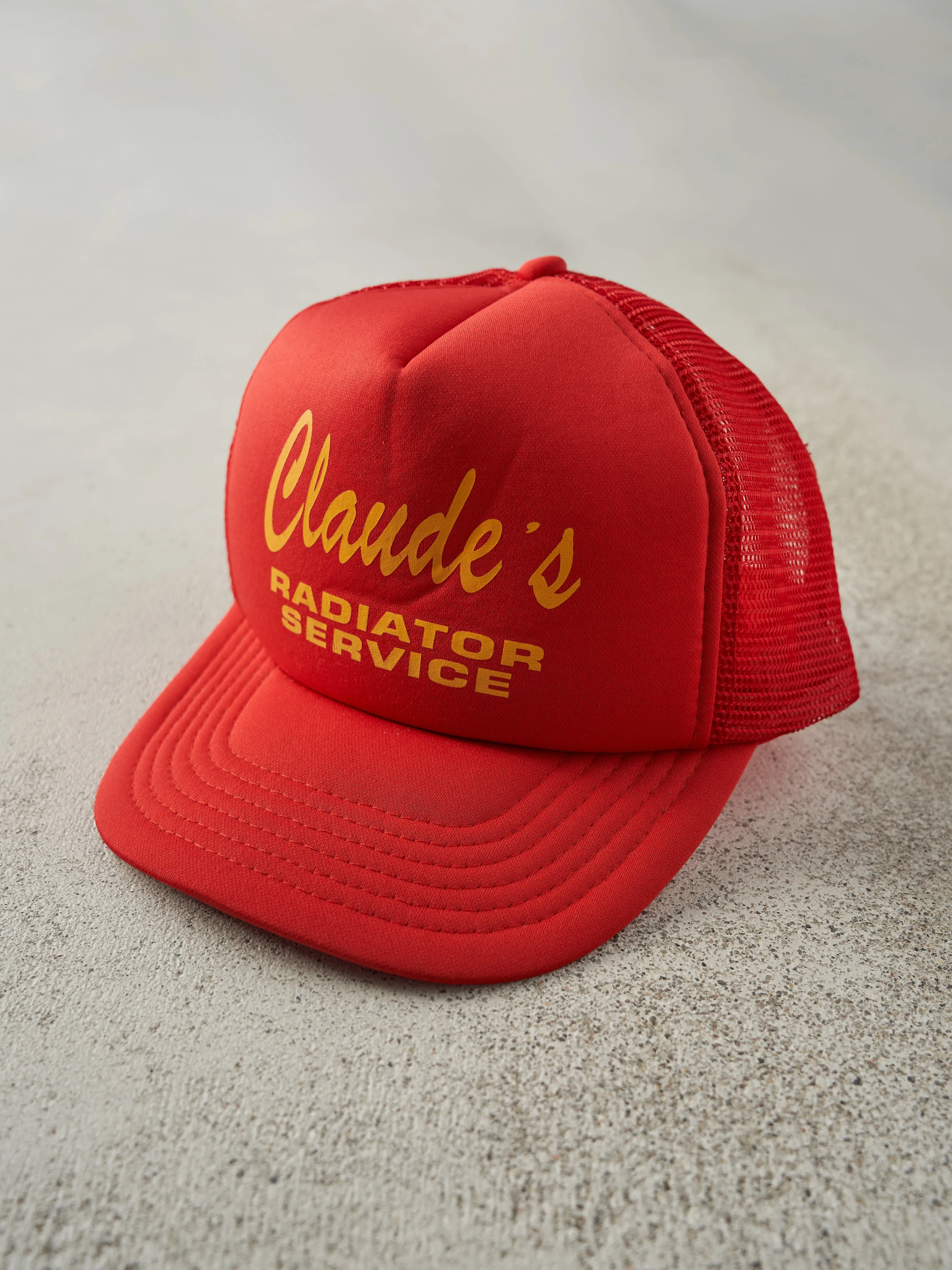 Vintage 80s Red Claude's Radiator Service Foam Trucker Hat sold by Rebalance Vintage product image thumbnail 2