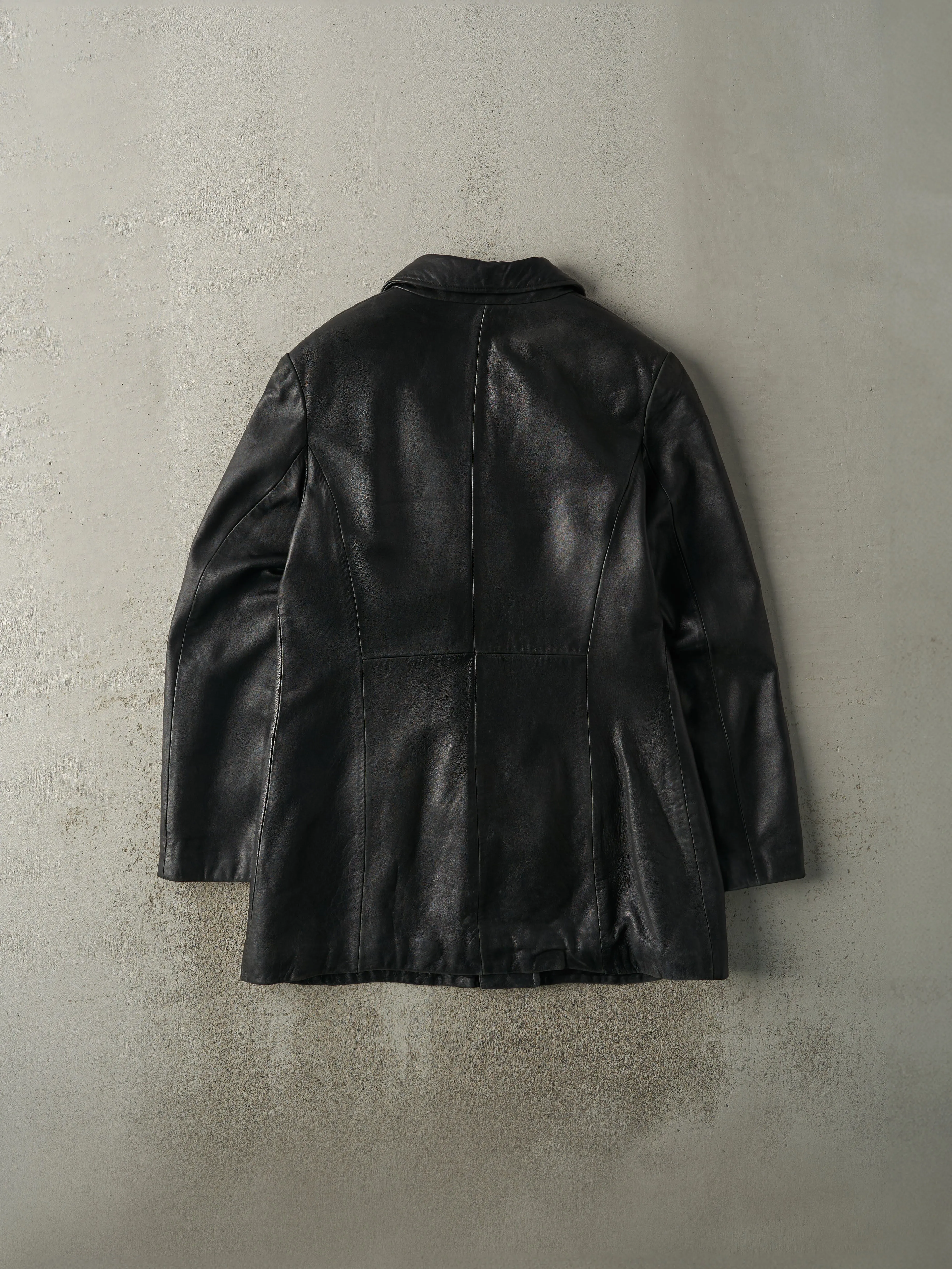 Vintage 90s Black Danier Leather Trench Coat (M) sold by Rebalance Vintage product image thumbnail 2