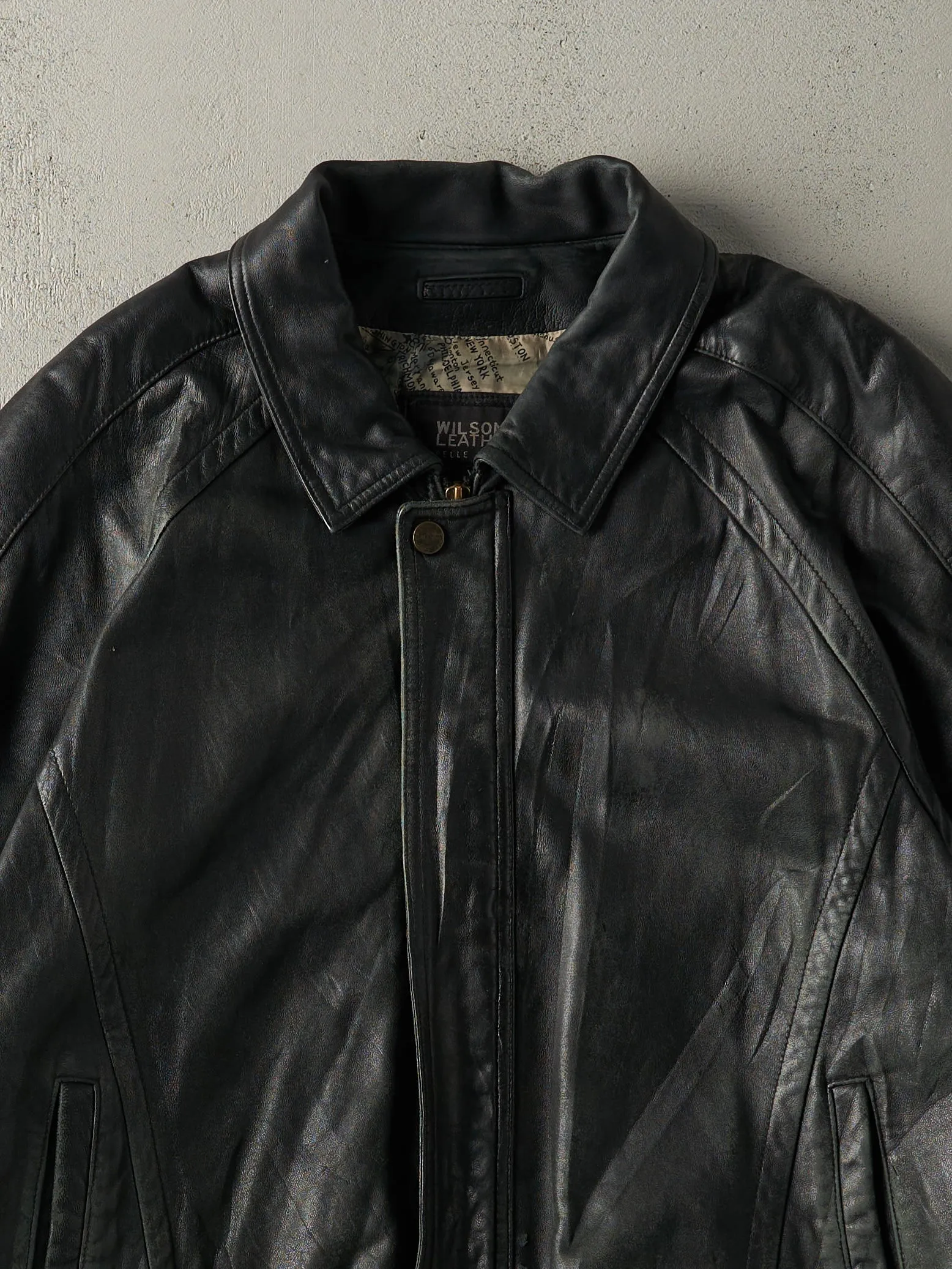 Vintage 90s Black Wilson's Leather Jacket (XL) sold by Rebalance Vintage product image thumbnail 3