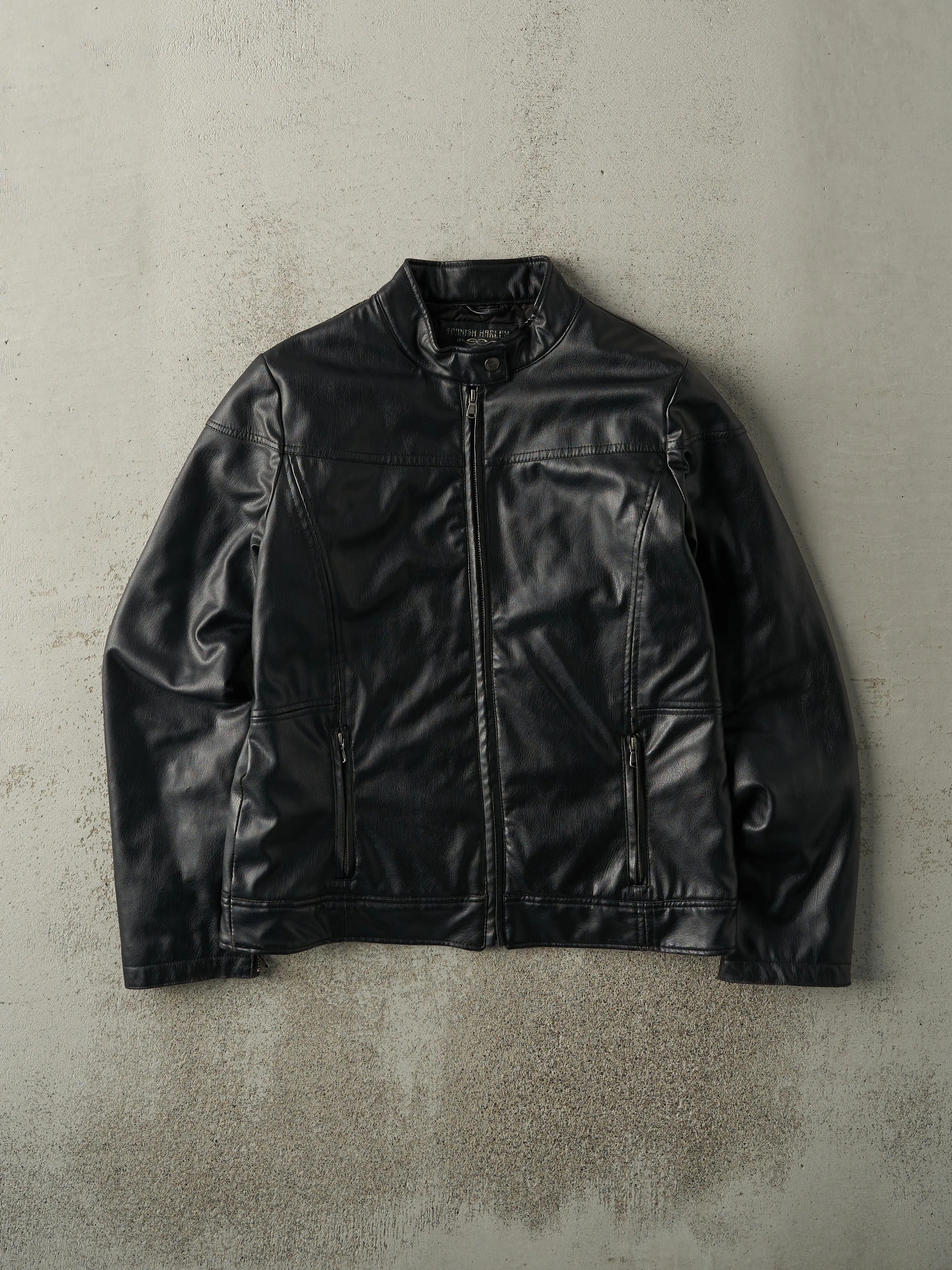Vintage Y2K Black Spanish Harlem Leather Biker Jacket (S) sold by Rebalance Vintage