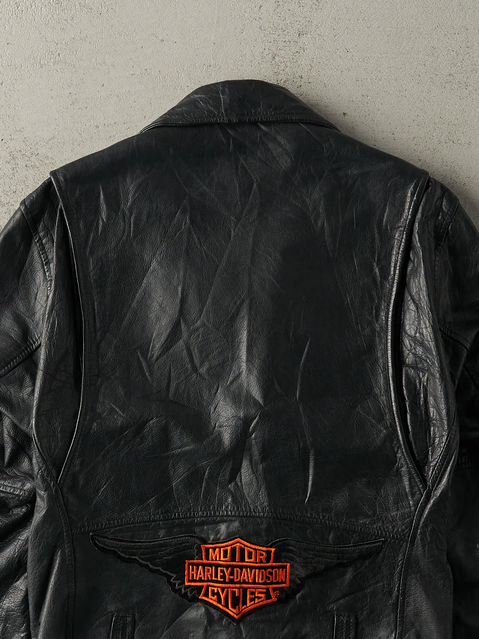 Vintage 80s Black Wilson's Leather Harley Davidson Biker Jacket (S) sold by Rebalance Vintage product image thumbnail 5