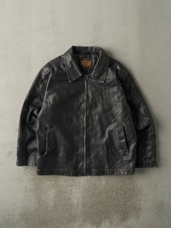 Vintage 90s Washed Black Arizona Jeans Co Leather Jacket (L) sold by Rebalance Vintage