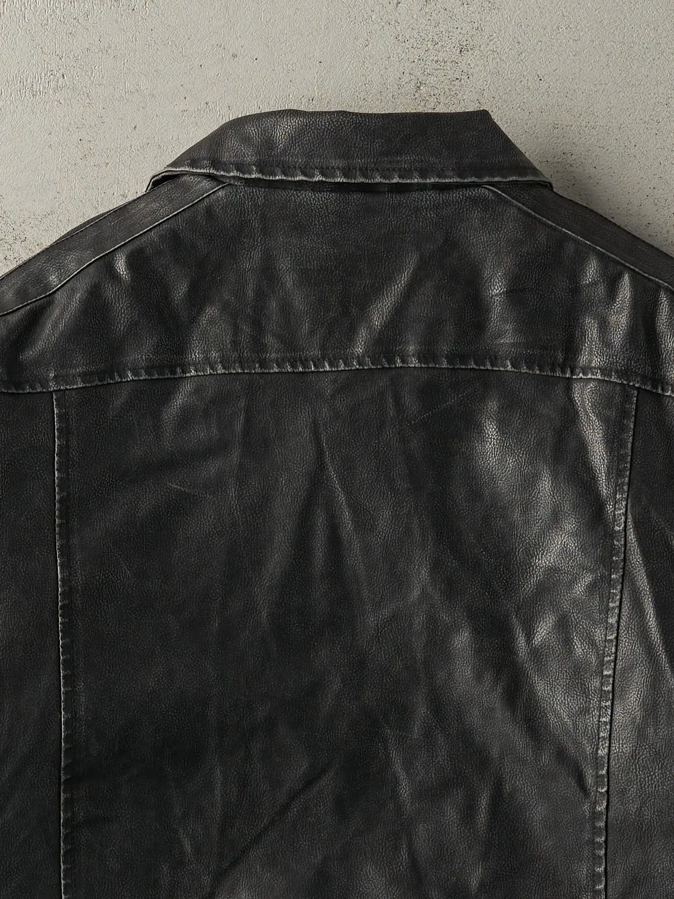 Vintage 90s Washed Black Arizona Jeans Co Leather Jacket (L) sold by Rebalance Vintage product image thumbnail 5
