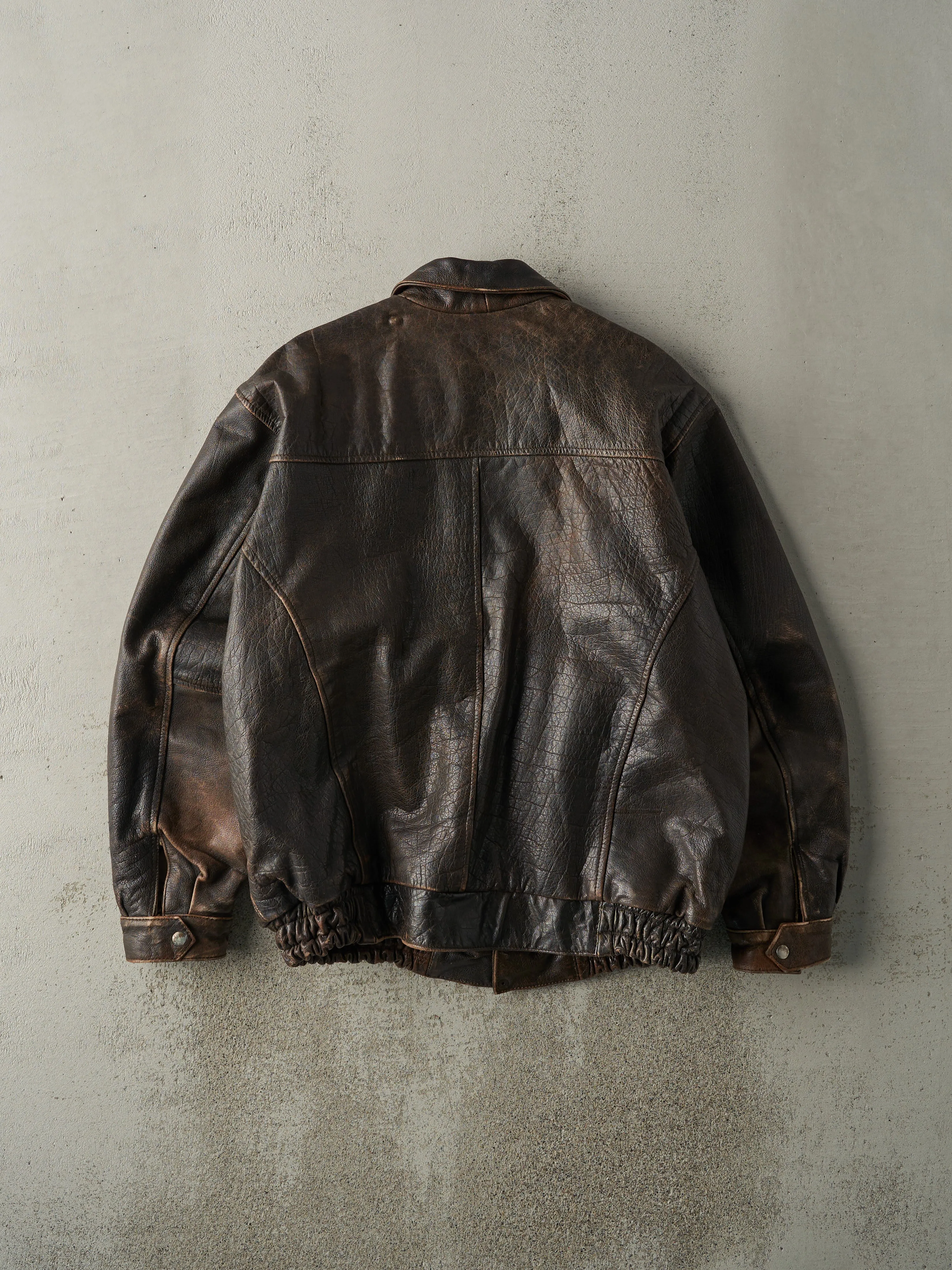 Vintage 80s Brown Unik Leather Jacket (L) sold by Rebalance Vintage product image thumbnail 3