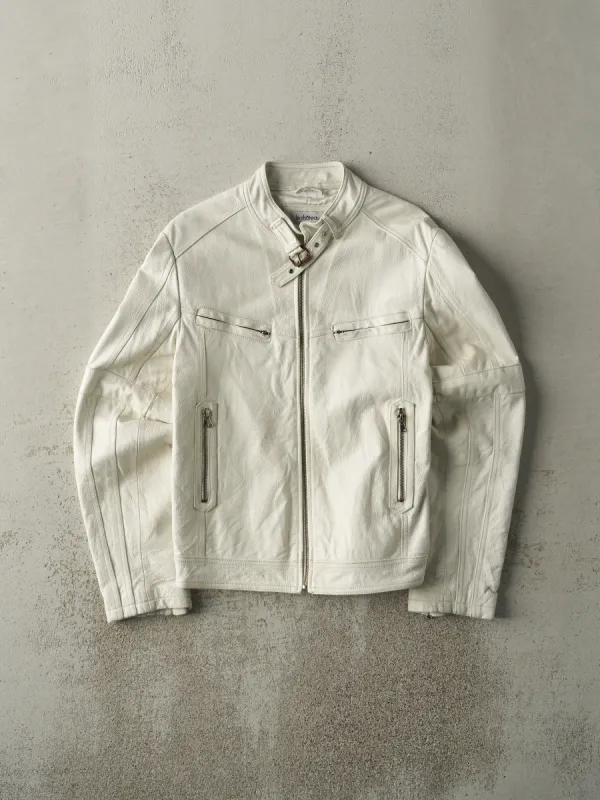 Vintage Y2K White Le Chateau Leather Jacket (XS) sold by Rebalance Vintage